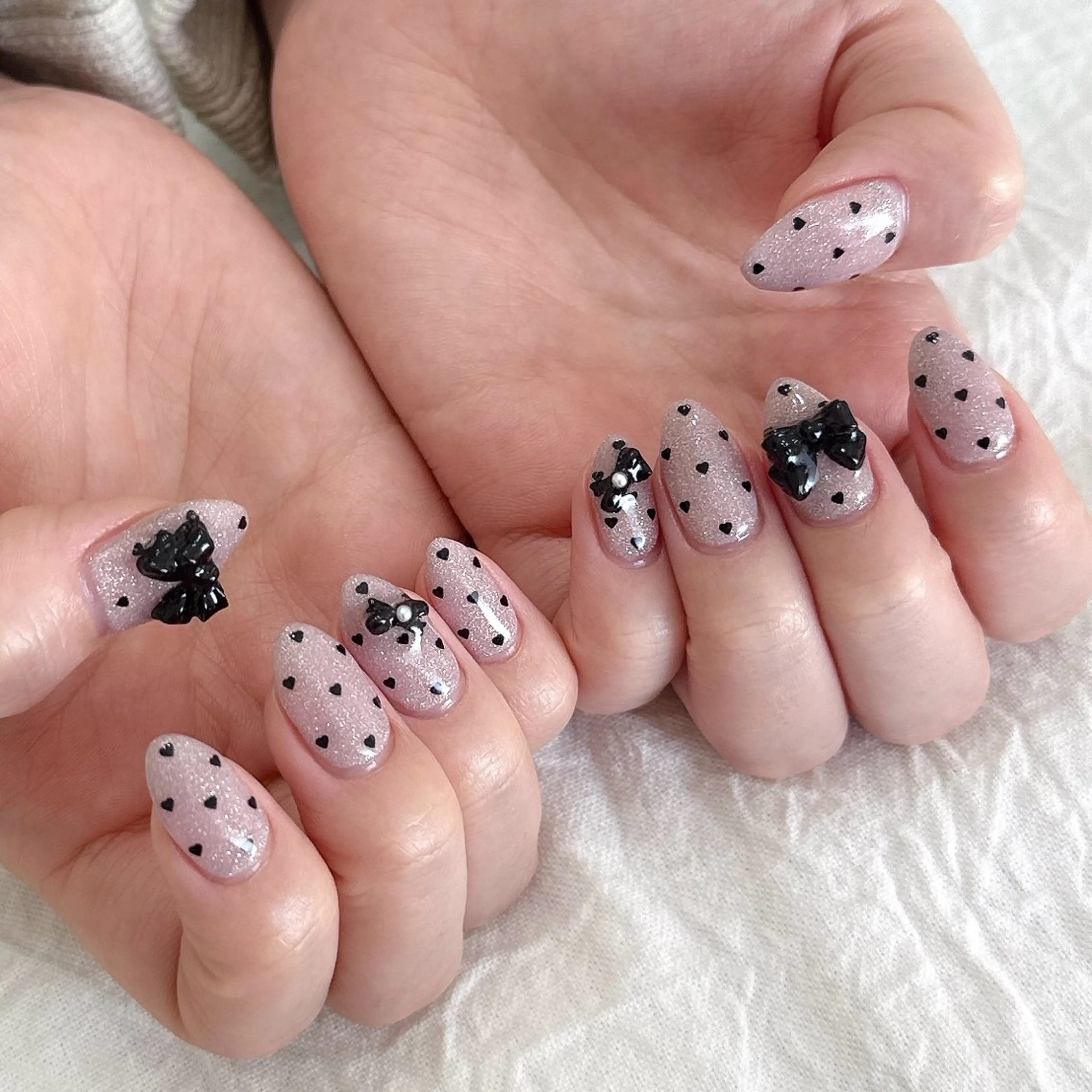 ネイル リボン ハンドネイル peaberry nailのネイルデザイン