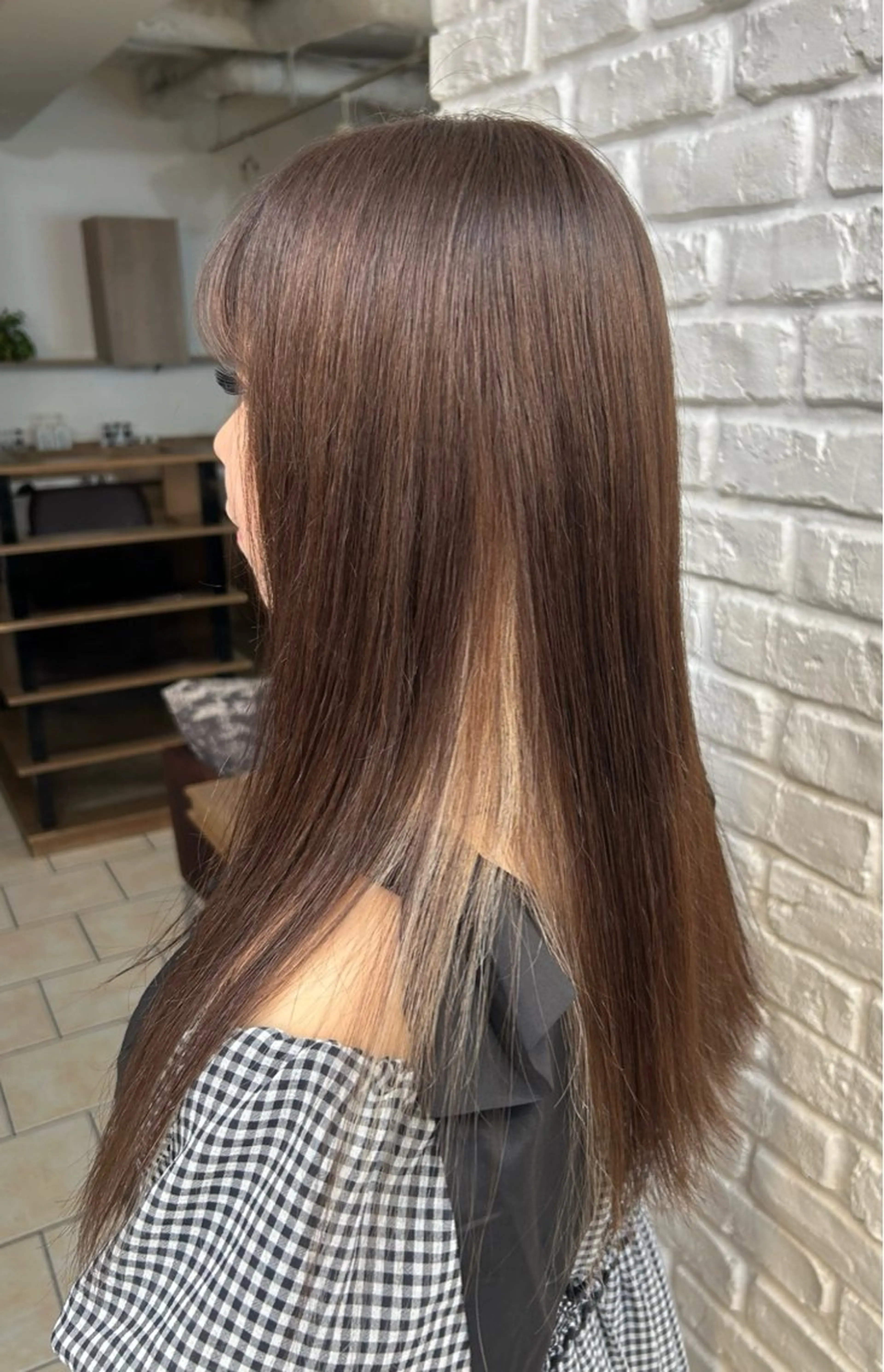 ロング カラー イヤリングカラー 清田 まなのヘアスタイル