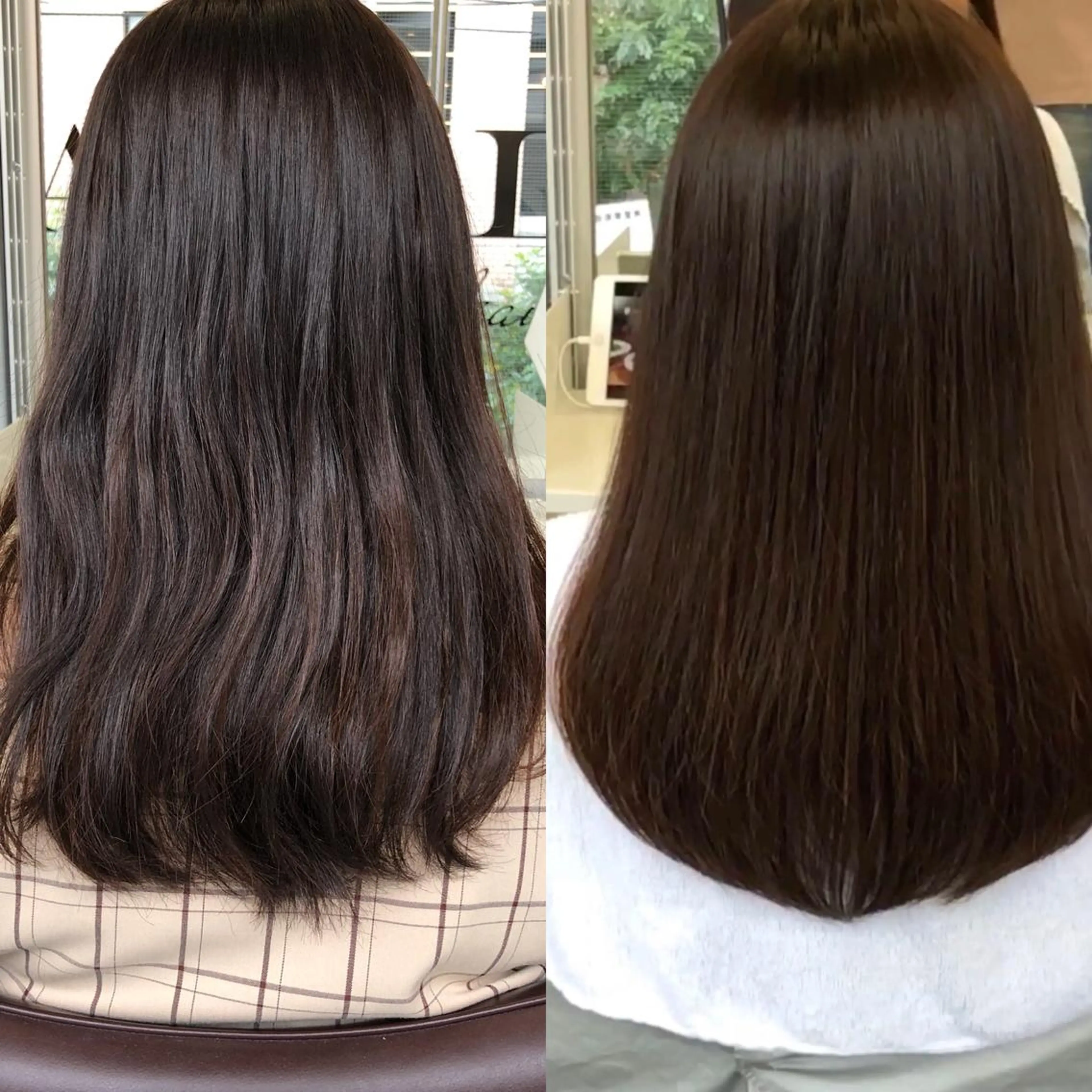 セミロング カラー カット 縮毛矯正 JYO 髪質改善専門家のヘアスタイル