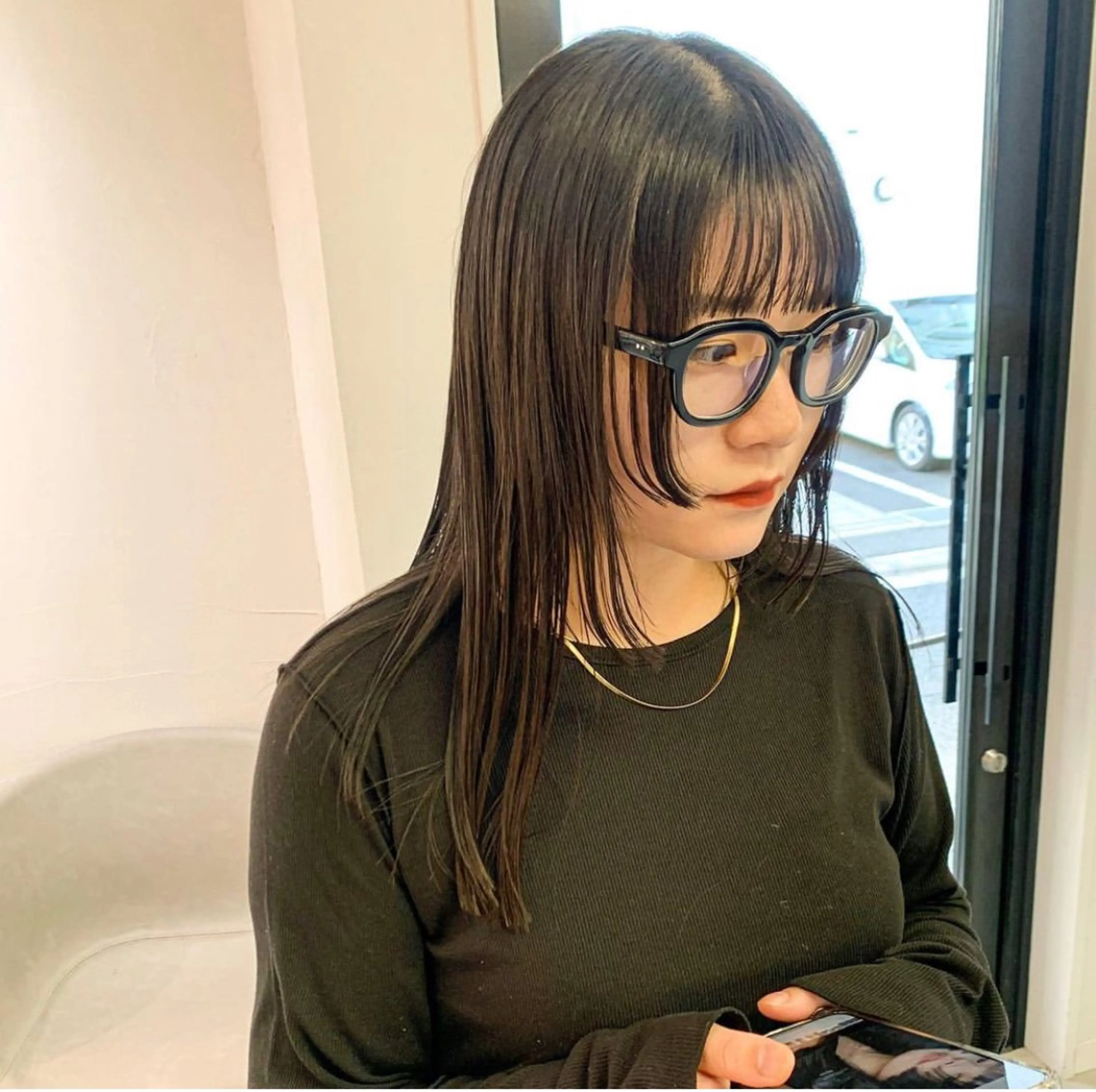 ミディアム 姫カット カット ヘアカラー トリートメント 🤍aimi🤍 ウルフ/韓国ヘアのヘアスタイル