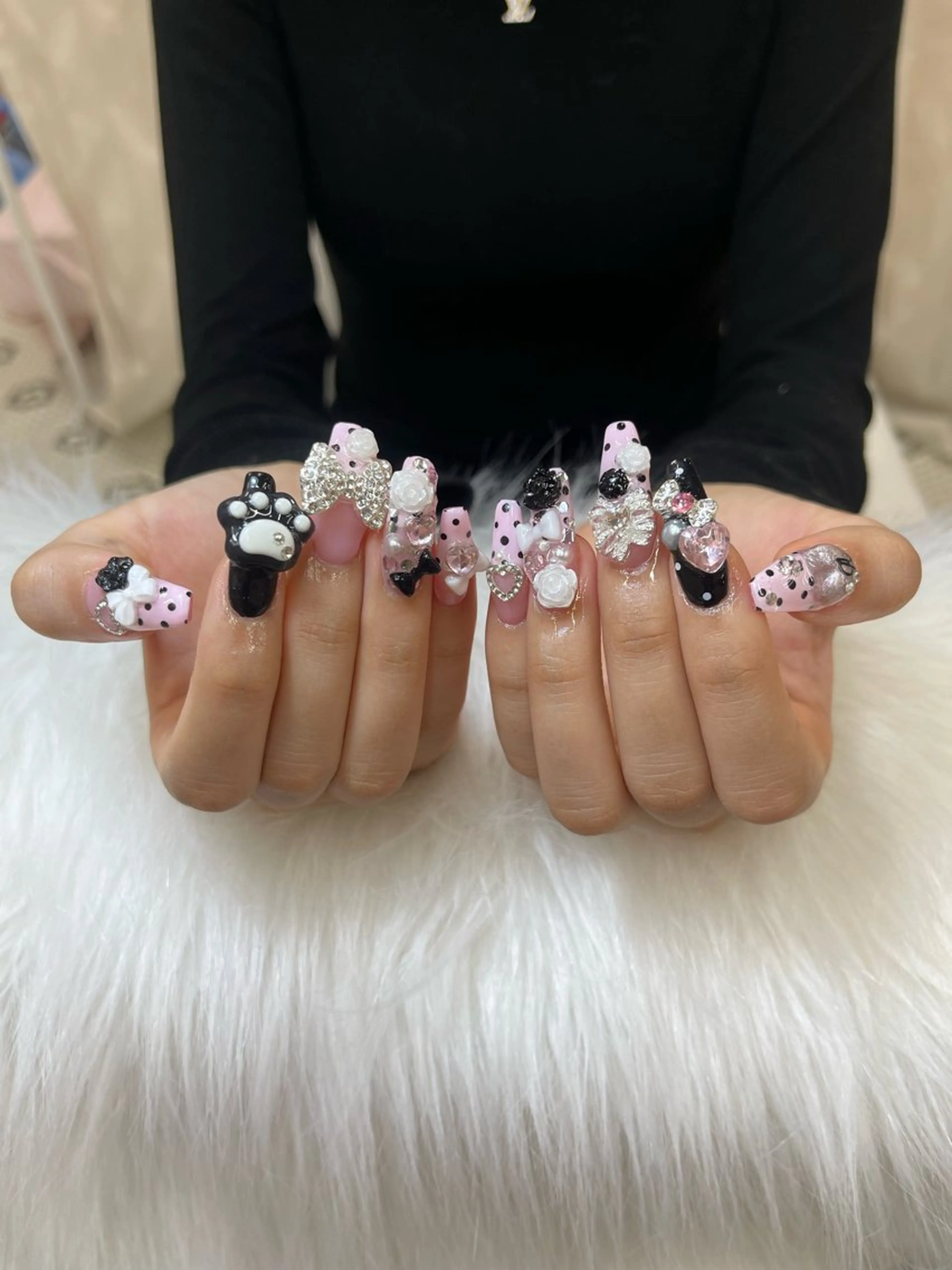 長さだし10本パーツつけ放題落ち込みデザインの写真