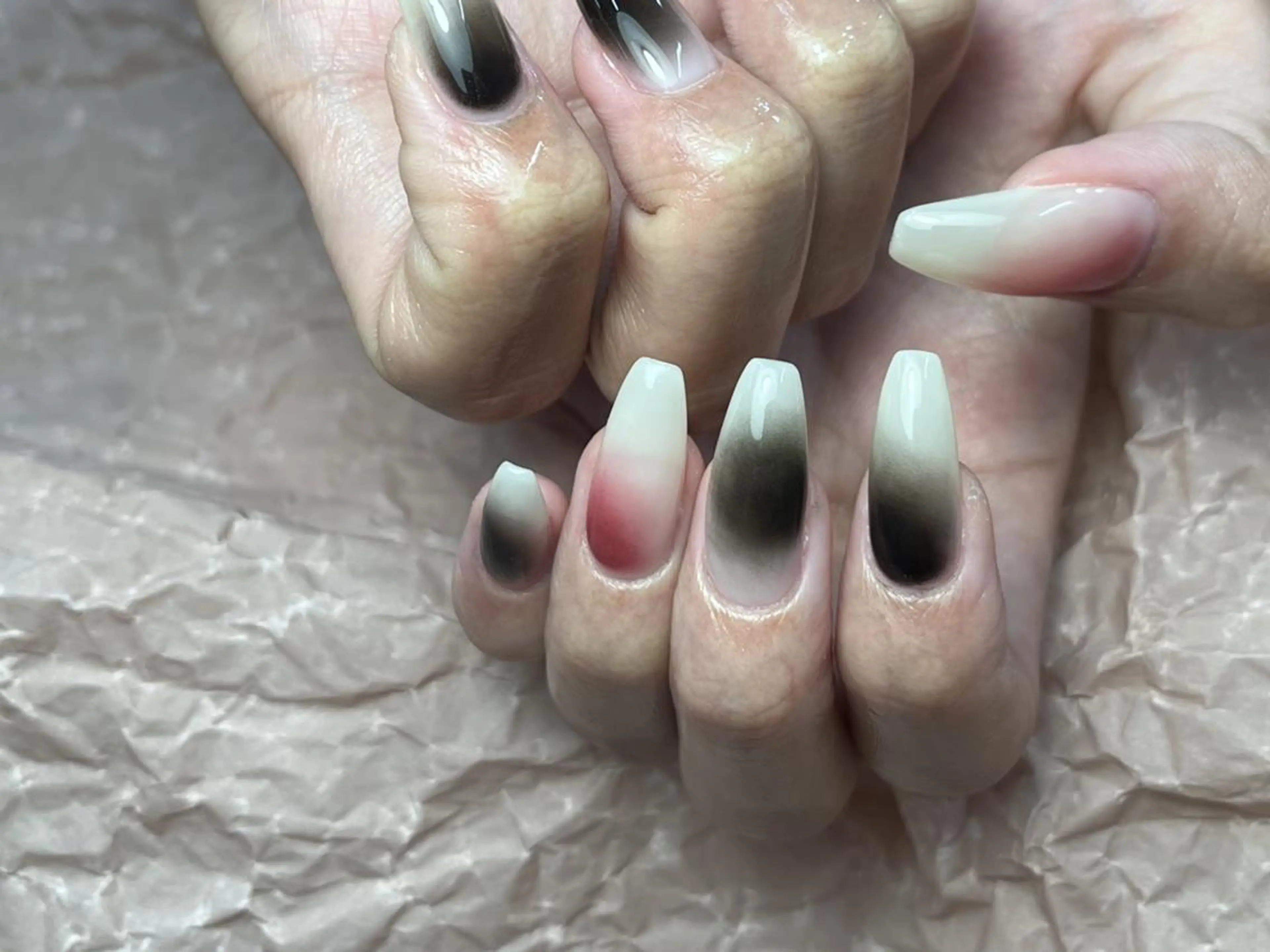 ネイル アートネイル グラデーション シンプルネイル ハンドネイル ToliyDeliy Nail Salonのネイルデザイン