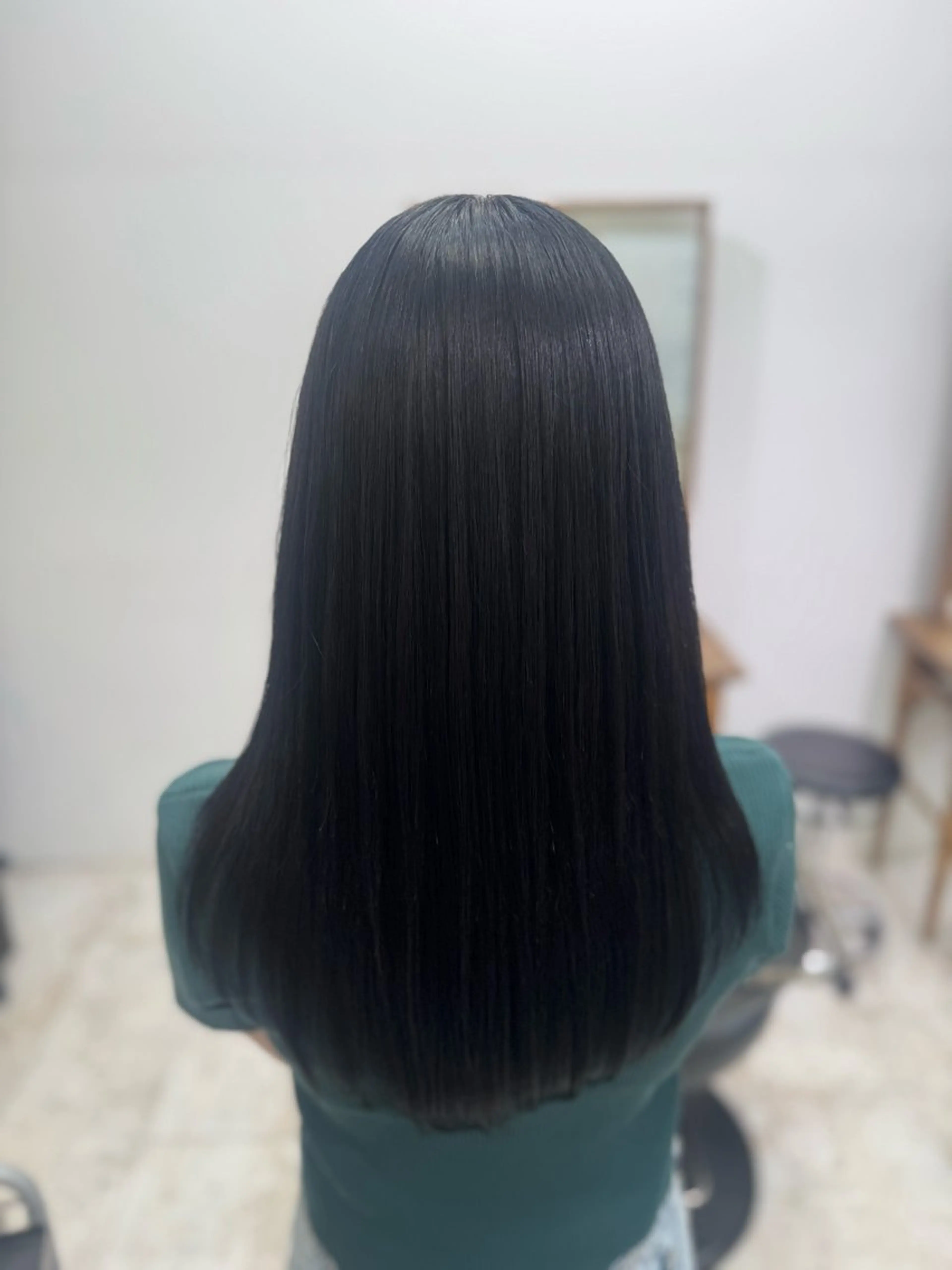 セミロング カラー 黒髪 ブルーカラー ブルーブラック 透明感カラー ヘアカラー TiffaGINZA /Momokaのヘアスタイル