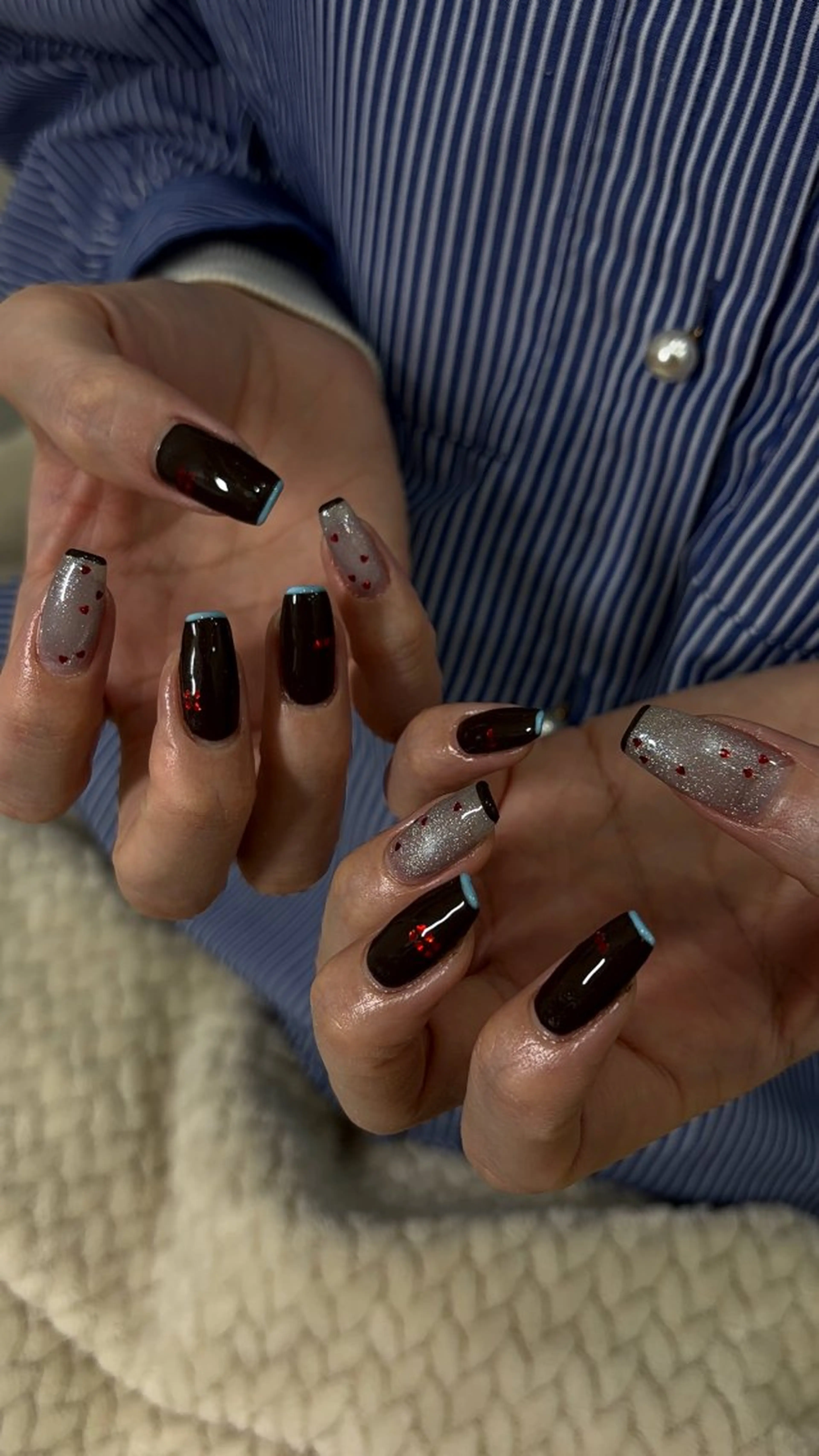 ネイル バレンタイン ハンドネイル THREE nail 長谷川のネイルデザイン