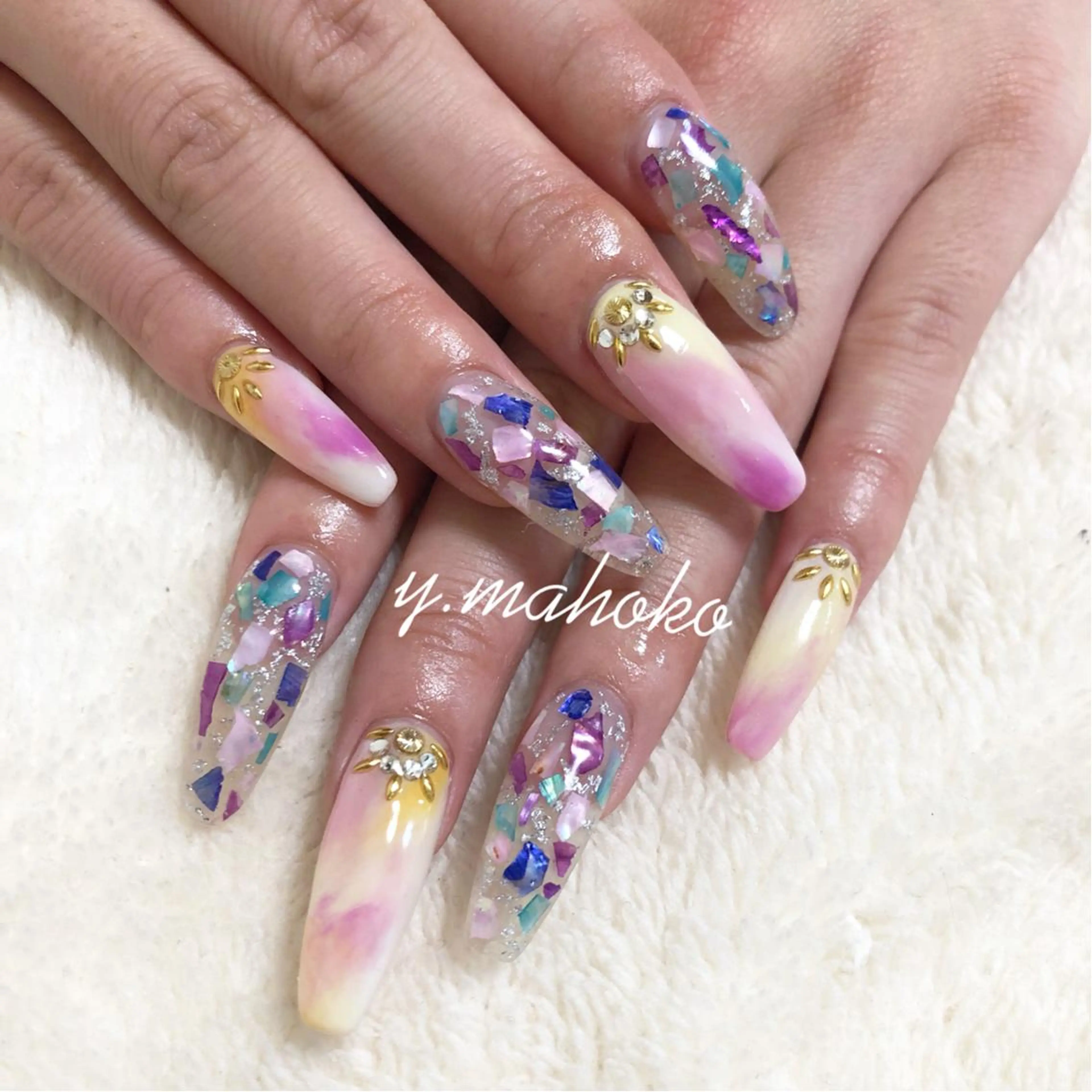 ネイル ハンドネイル She nail studio 原宿所属・パラジェル有/ スカルプ/mahoのネイルデザイン