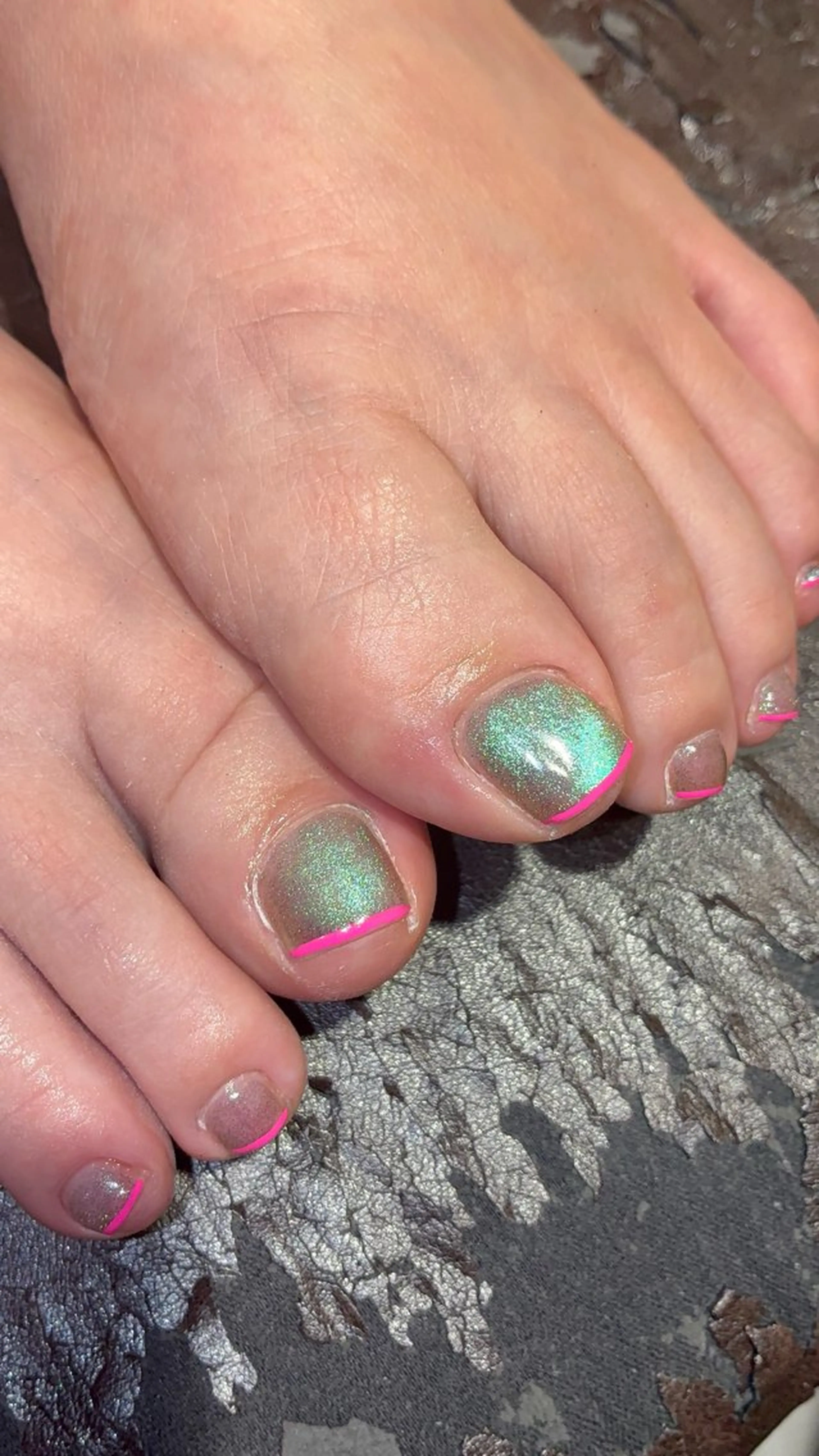 ネイル フットネイル フレンチネイル マグネットネイル ピンク フットネイル door nailのネイルデザイン
