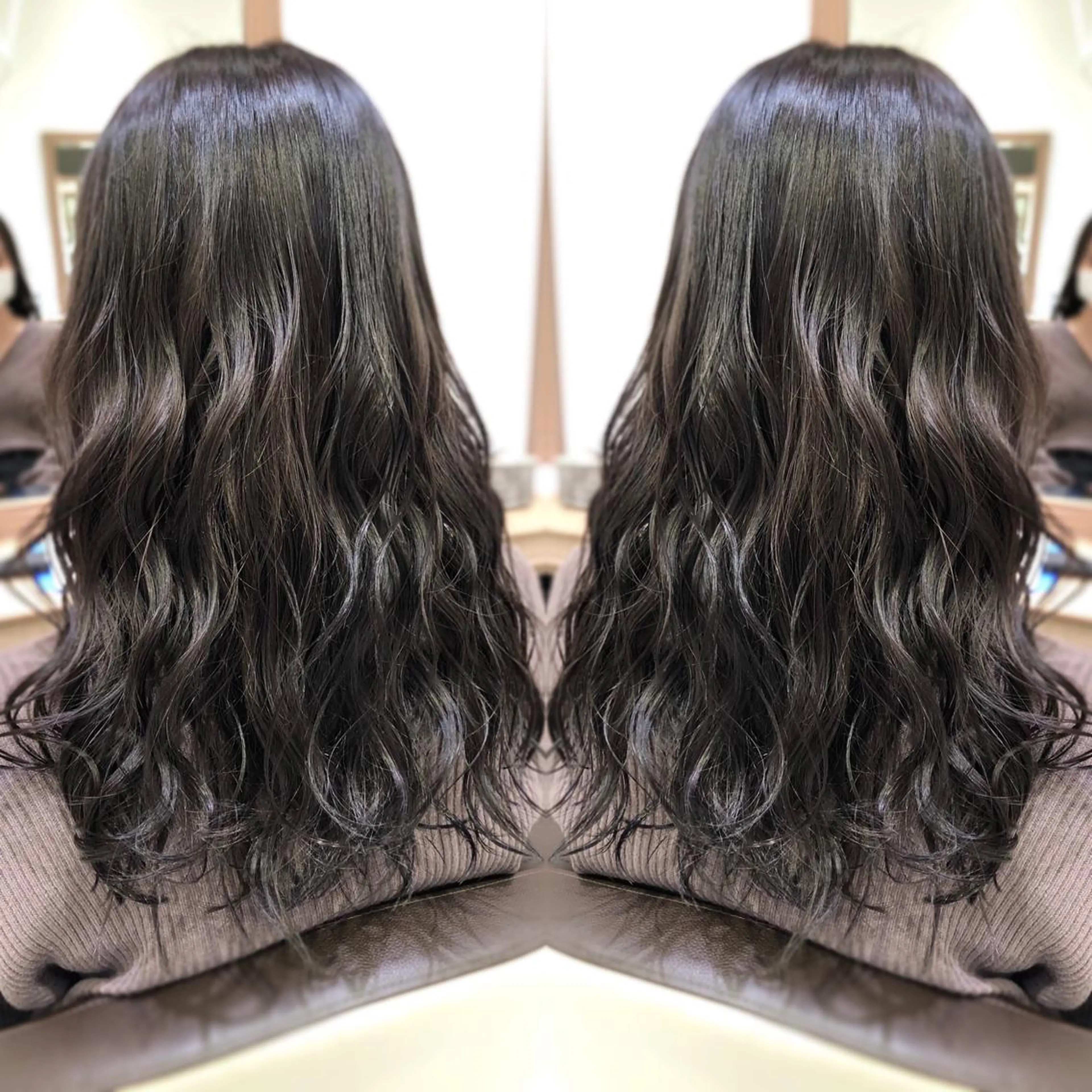 セミロング カラー 韓国レイヤー×透明感 カラー/山崎一輝のヘアスタイル