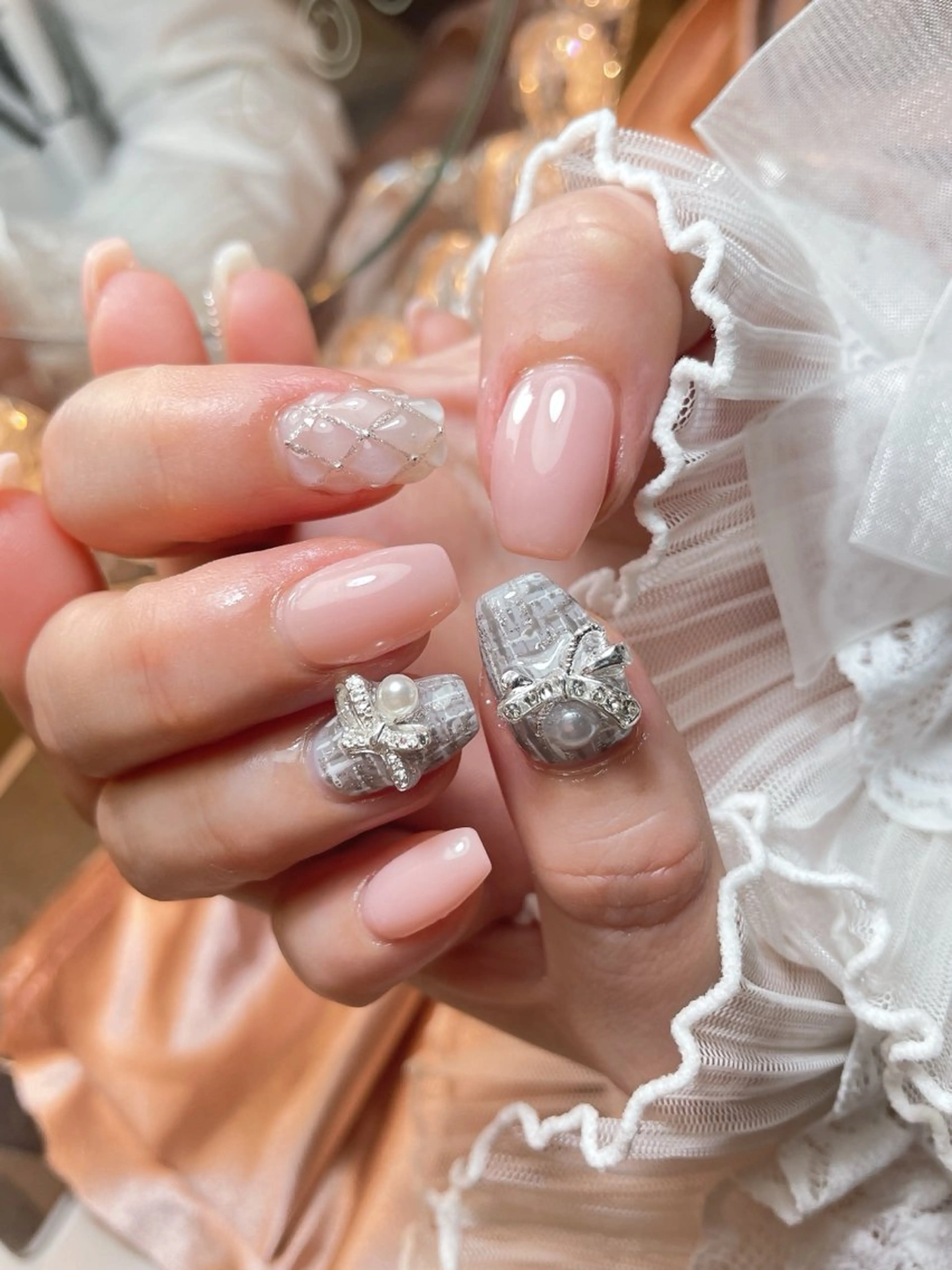 ネイル 23時まで❤︎韓国、 ワンホンネイルのネイルデザイン