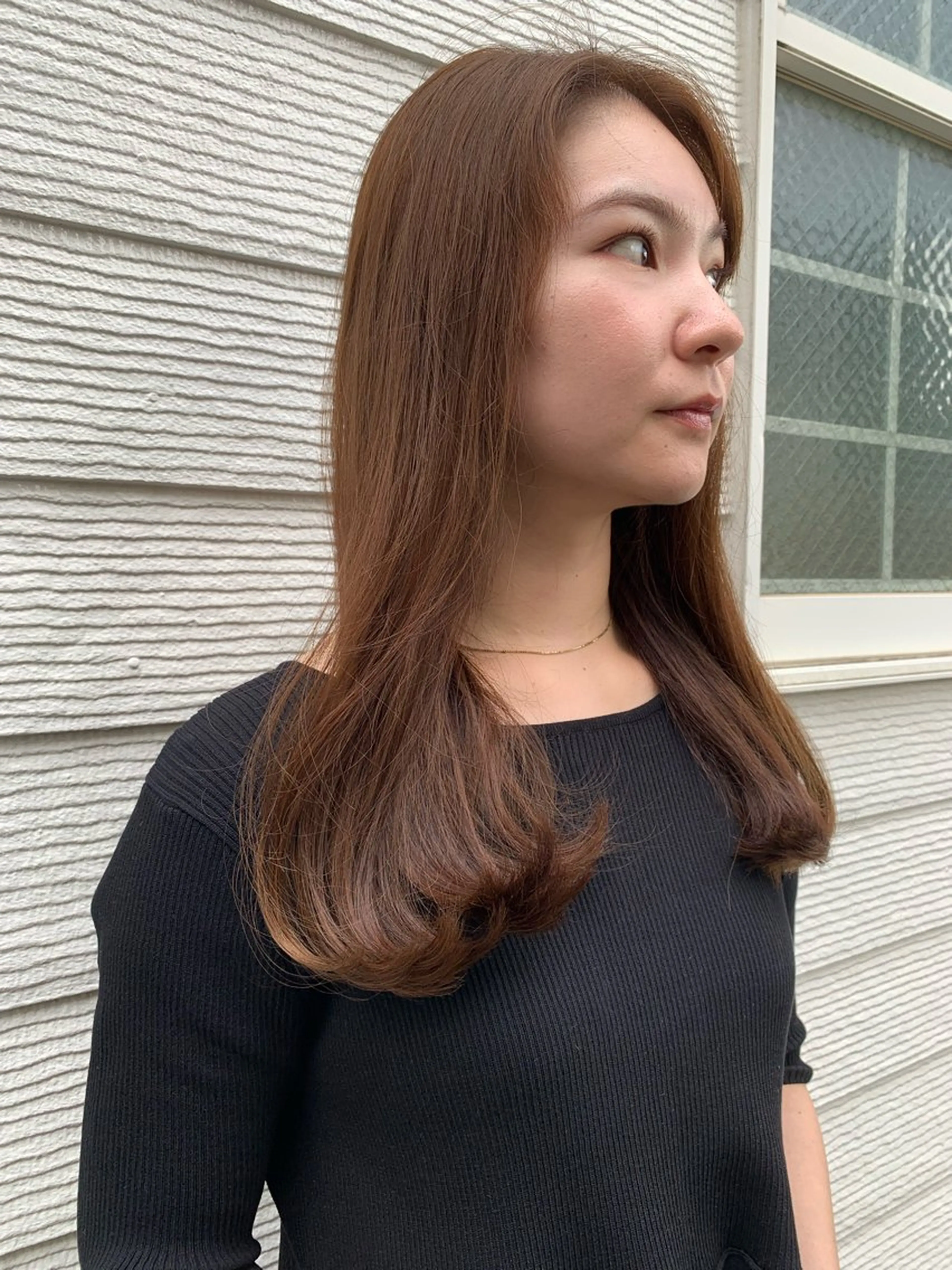 ロング カラー ベージュカラー オレンジ オレンジベージュ ヘアカラー apica/ 菊地さら紗のヘアスタイル