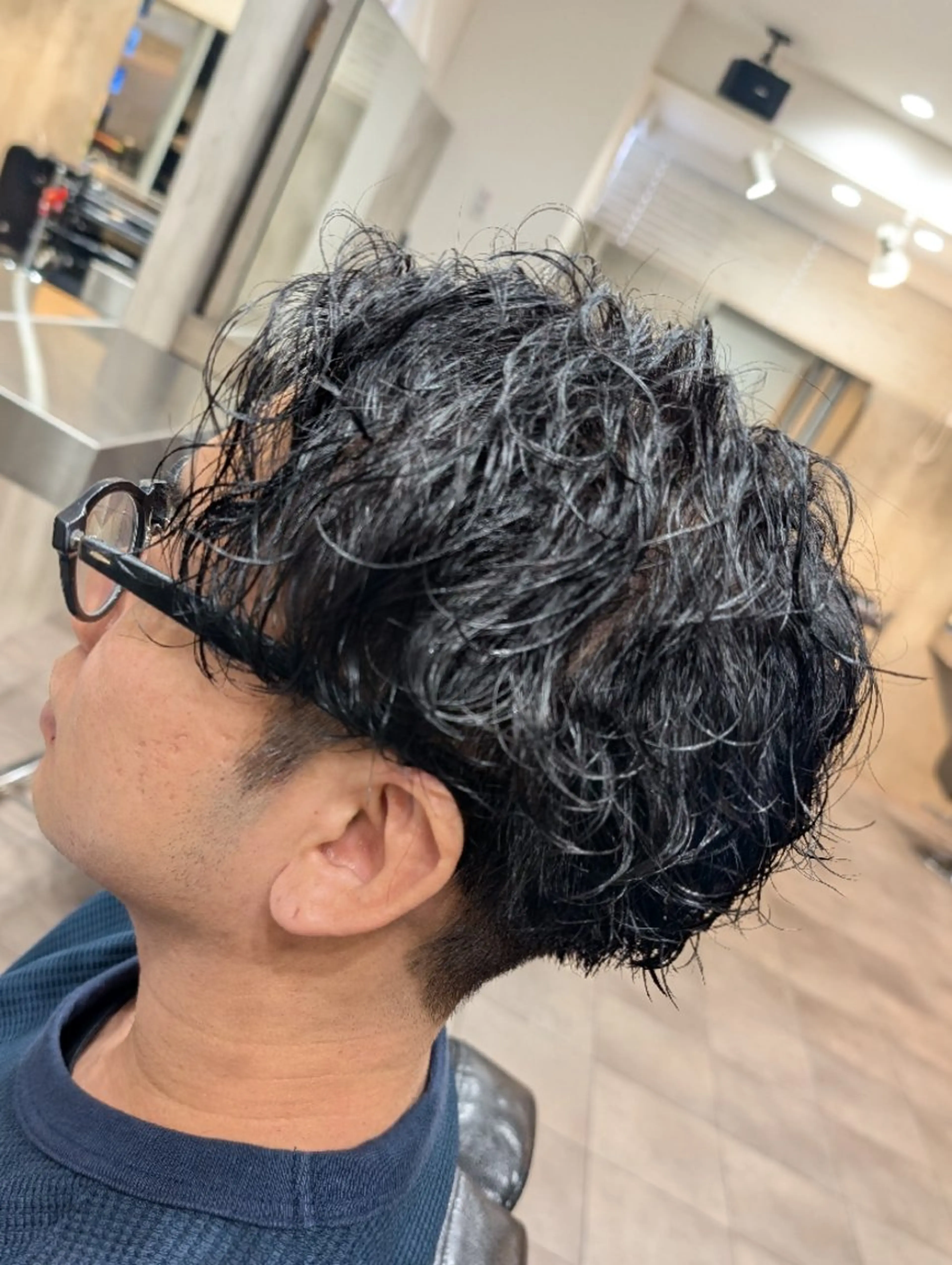 メンズカット＋ワンカラー＋パーマの写真