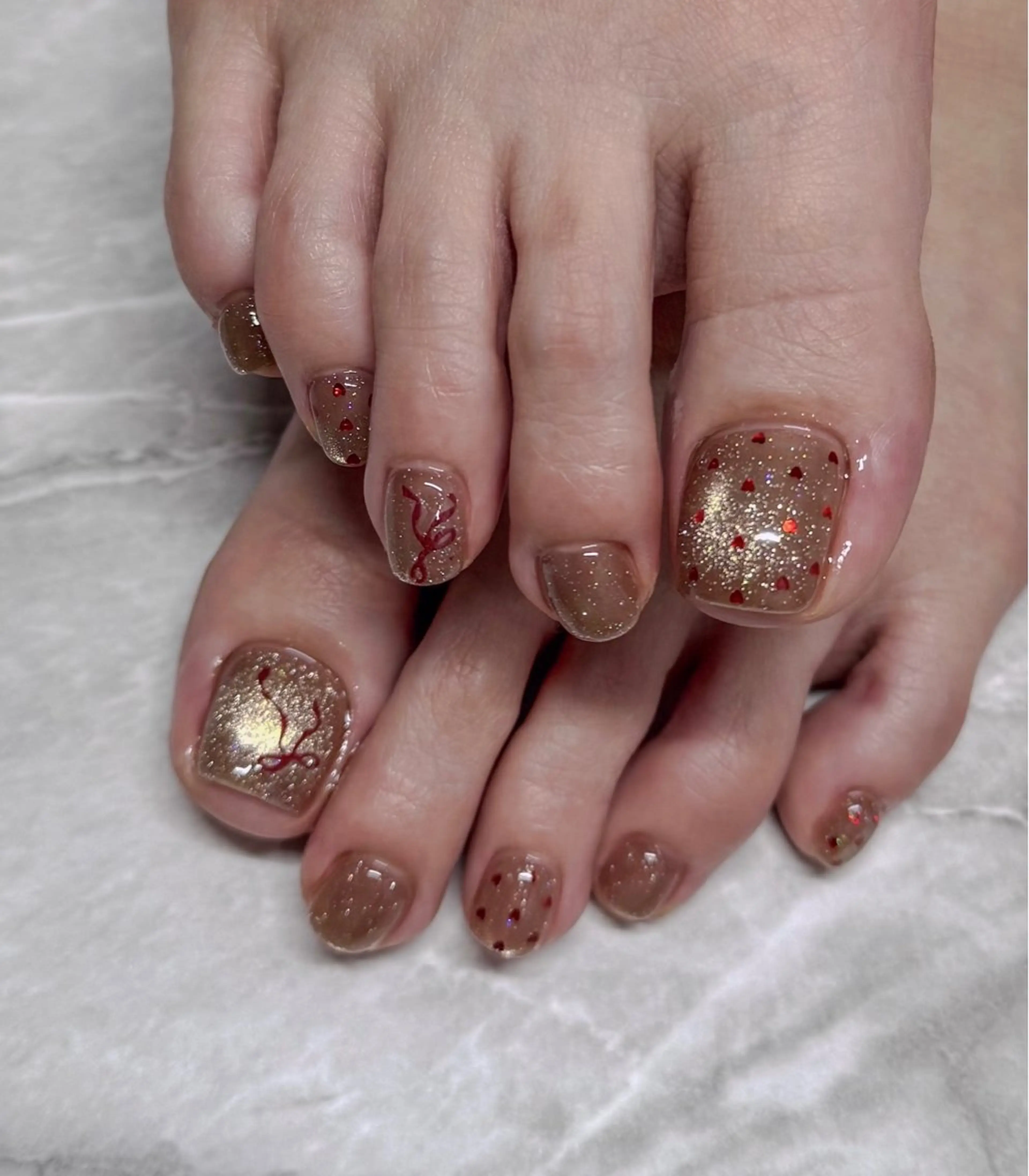 ネイル アートネイル フットネイル バレンタイン num-fi Aiのネイルデザイン