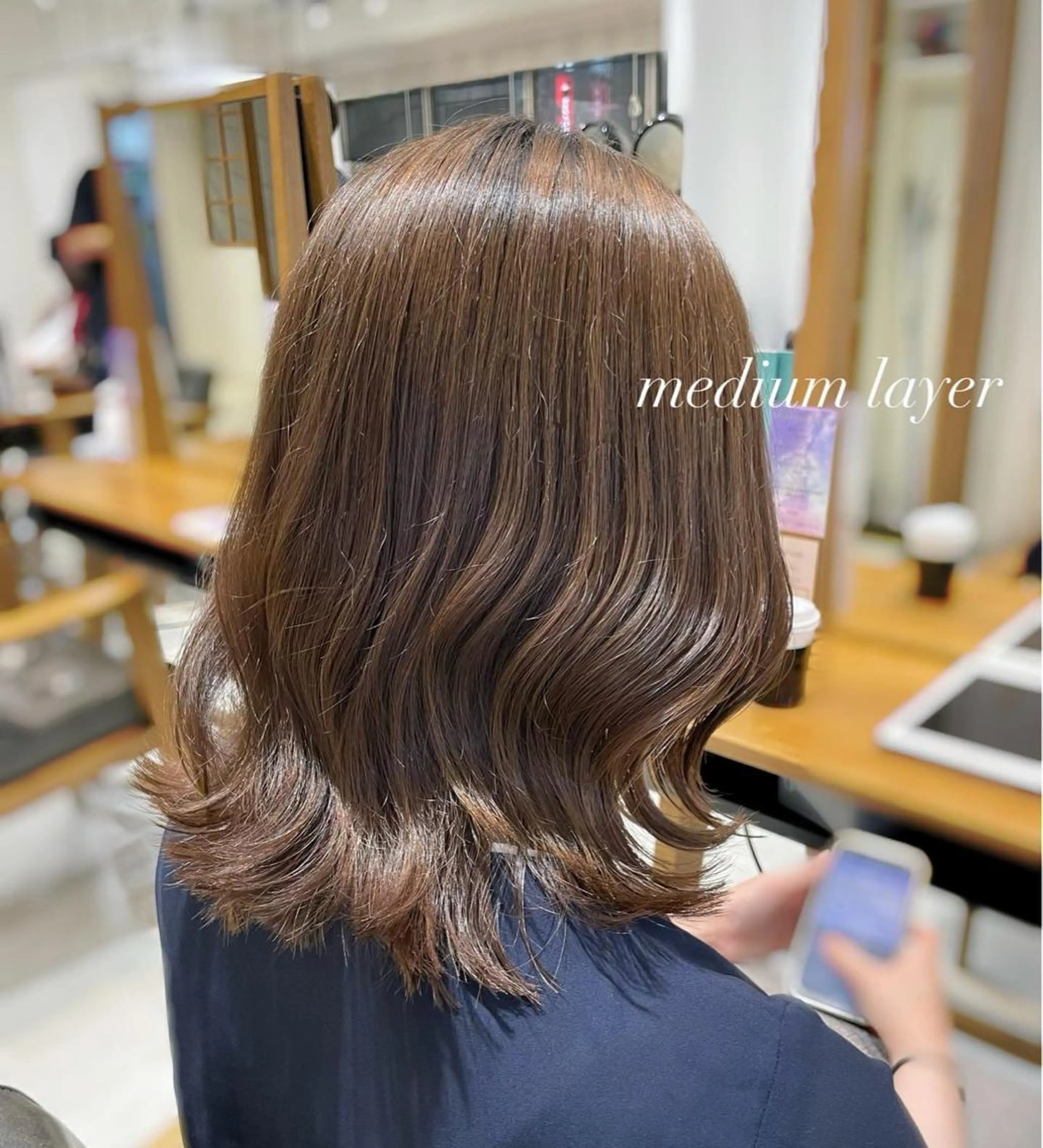 ミディアム ヘアアレンジ ミディアムレイヤー レイヤーカット レイヤー/顔まわり /亀戸錦糸町/なつきのヘアスタイル