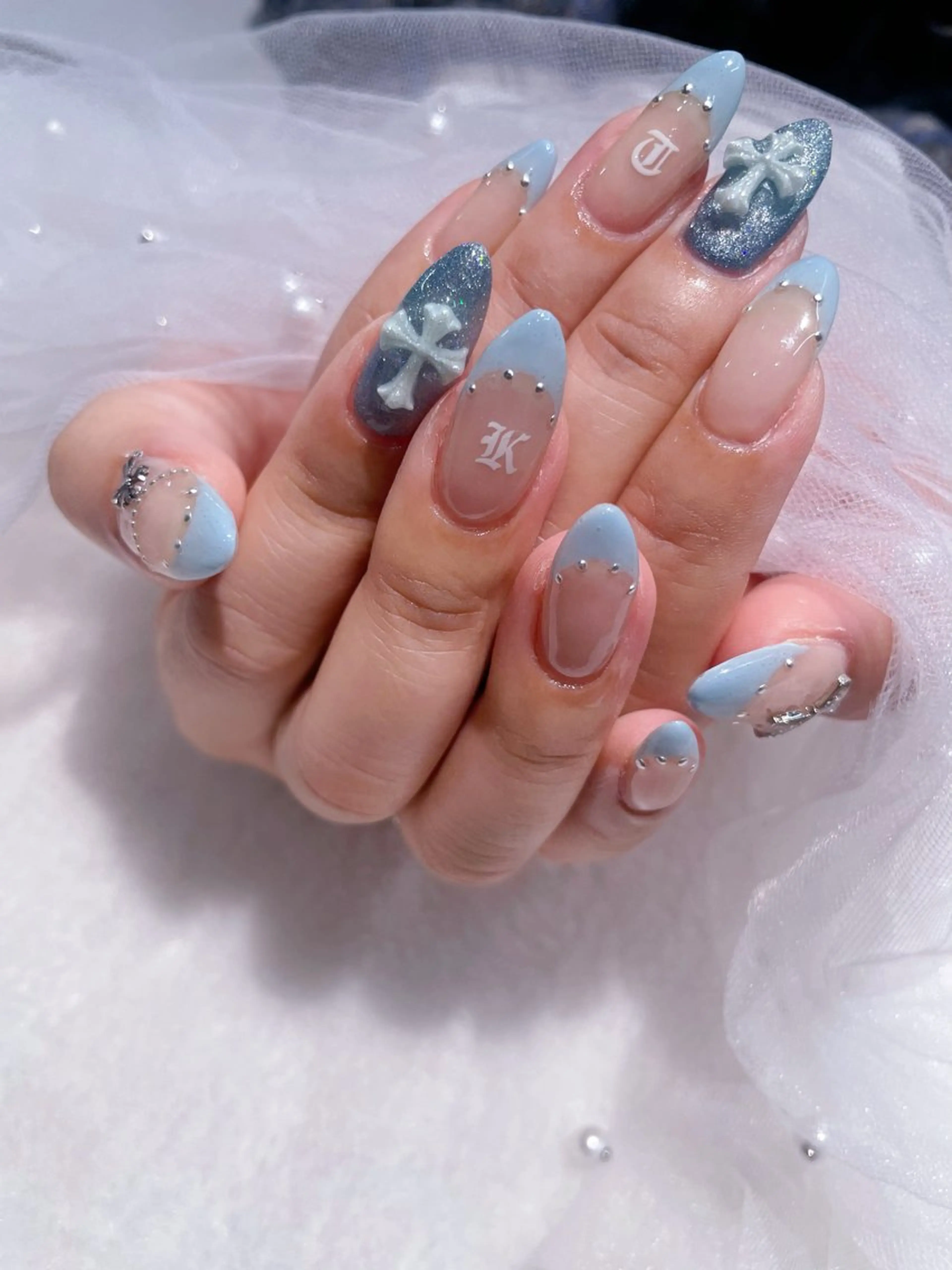 ネイル ブルー I-nail Moeのネイルデザイン