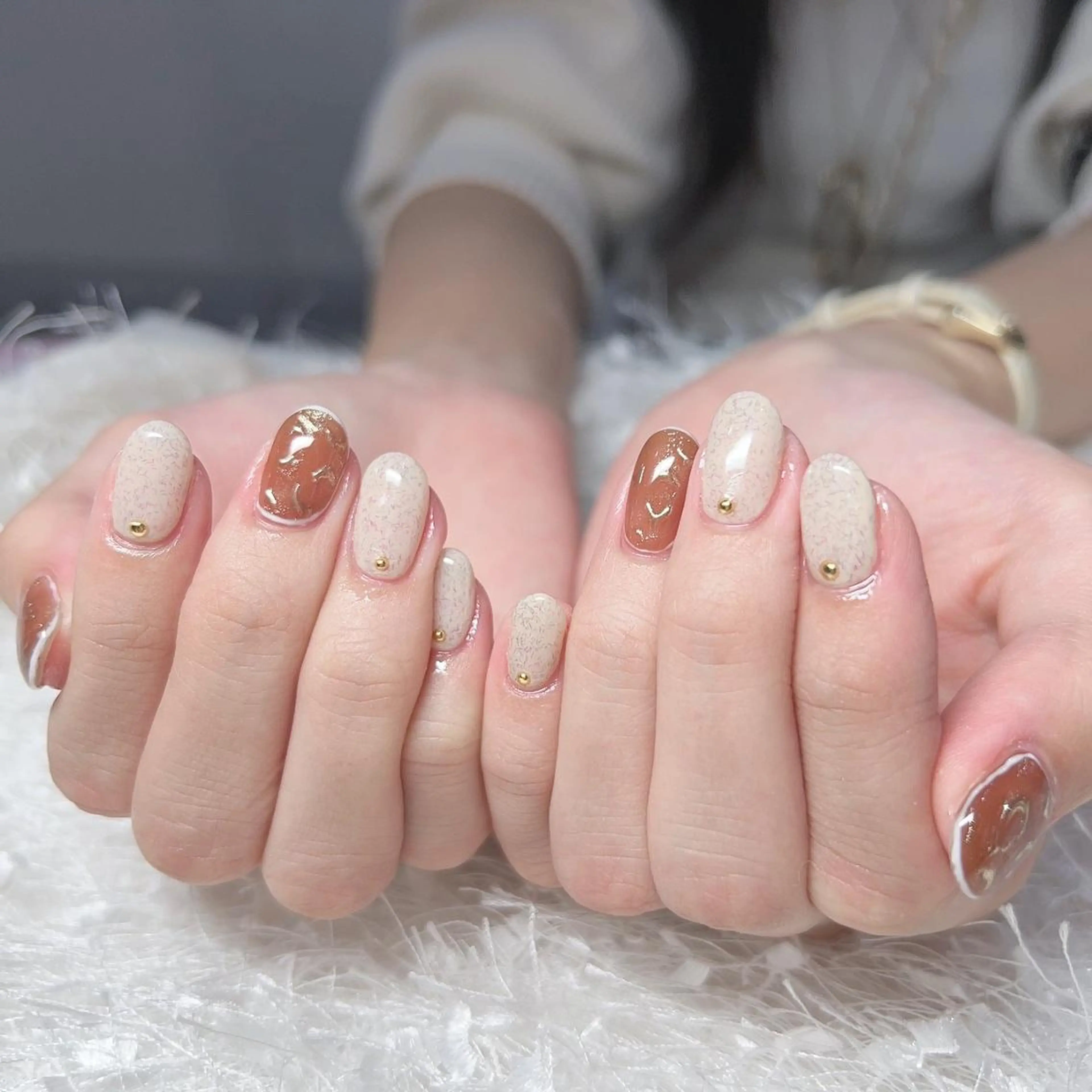 ネイル アニマル柄 長さ出し ジェルネイル グラデーション 韓国ネイル ハンドネイル Nail&eye Belire 新宿のネイルデザイン