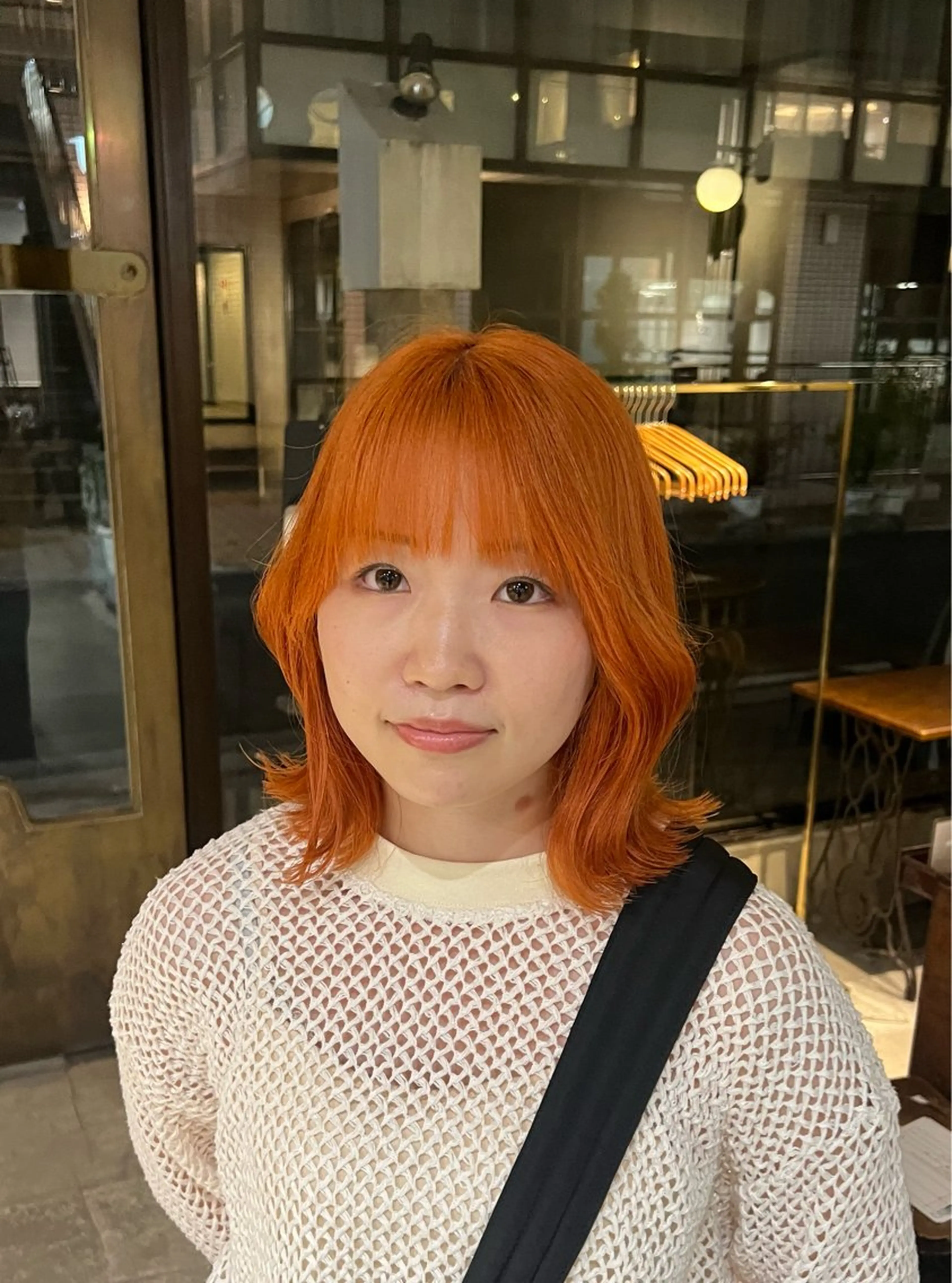 セミロング カラー ヘアアレンジ ブリーチ ブラウンカラー 透明感カラー オレンジ レッドカラー カット ヘアカラー トリートメント レイヤー/艶髪矯正 🪐takushiのヘアスタイル
