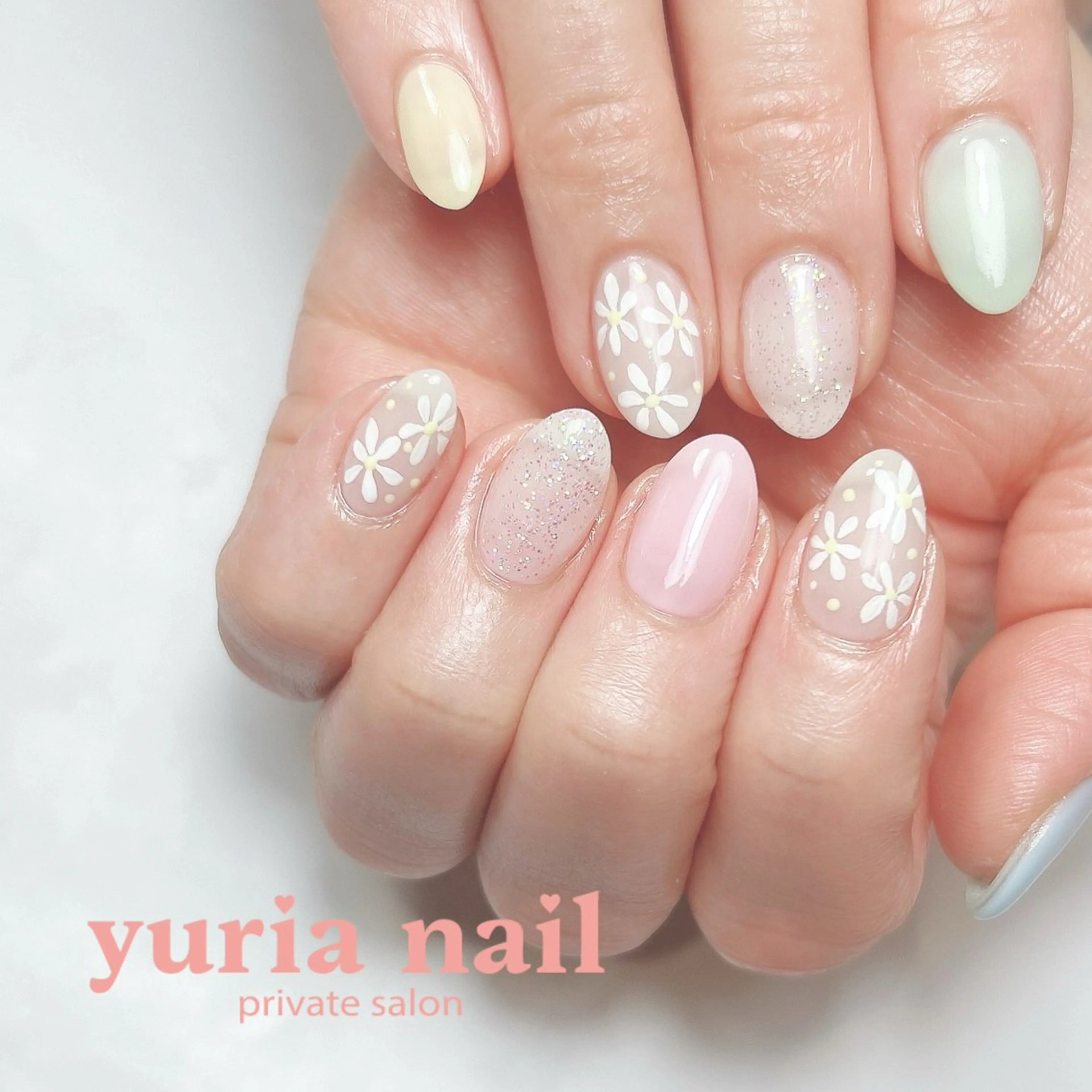 ネイル ジェルネイル 持ち込み パステルネイル 春ネイル ハンドネイル 小林 ゆりあのネイルデザイン