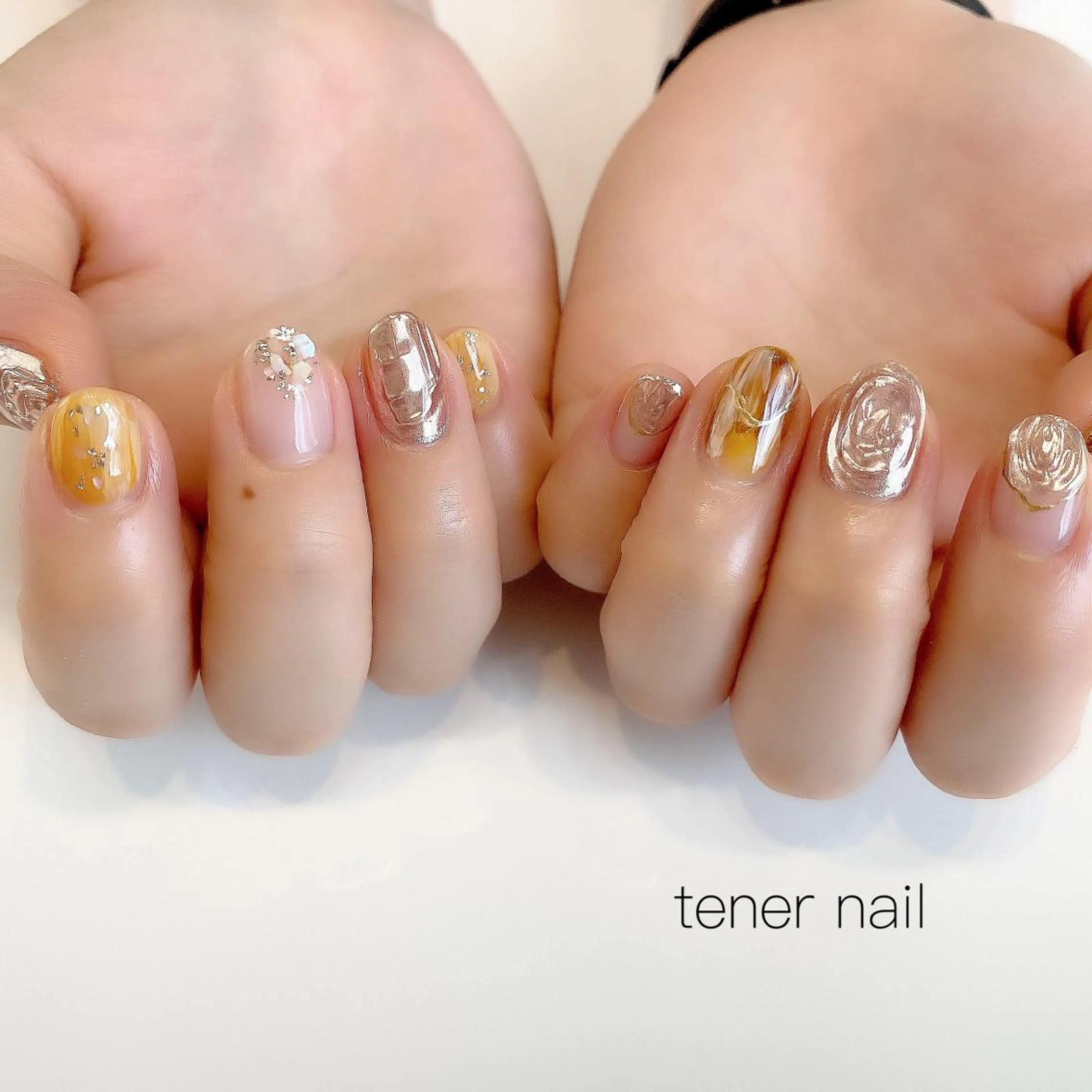 ネイル ミラーネイル ニュアンスネイル テネルネイル tener nailのネイルデザイン