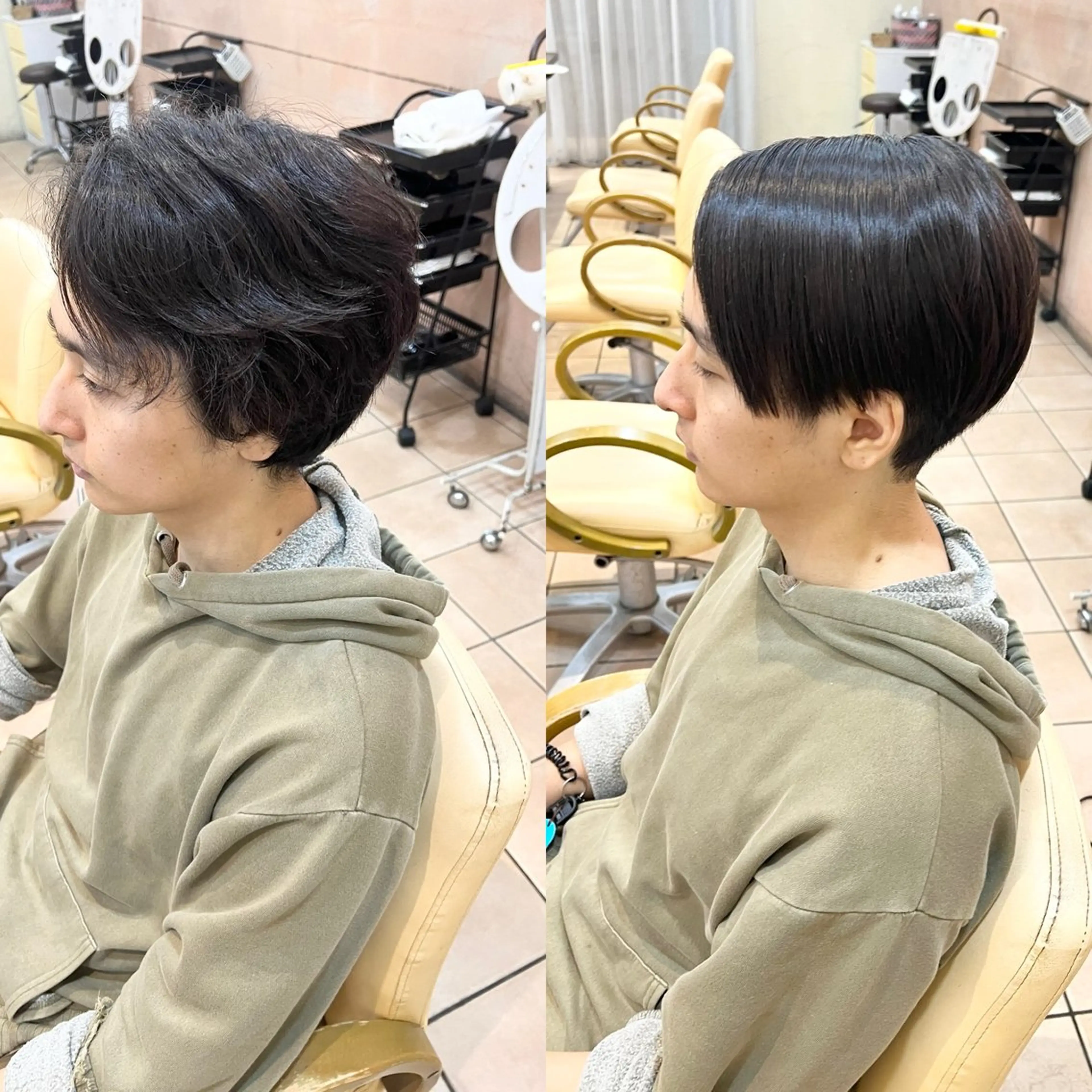 メンズ カット 縮毛矯正 地毛風ストレート ⚡️下ノ村柊斗⚡️のヘアスタイル