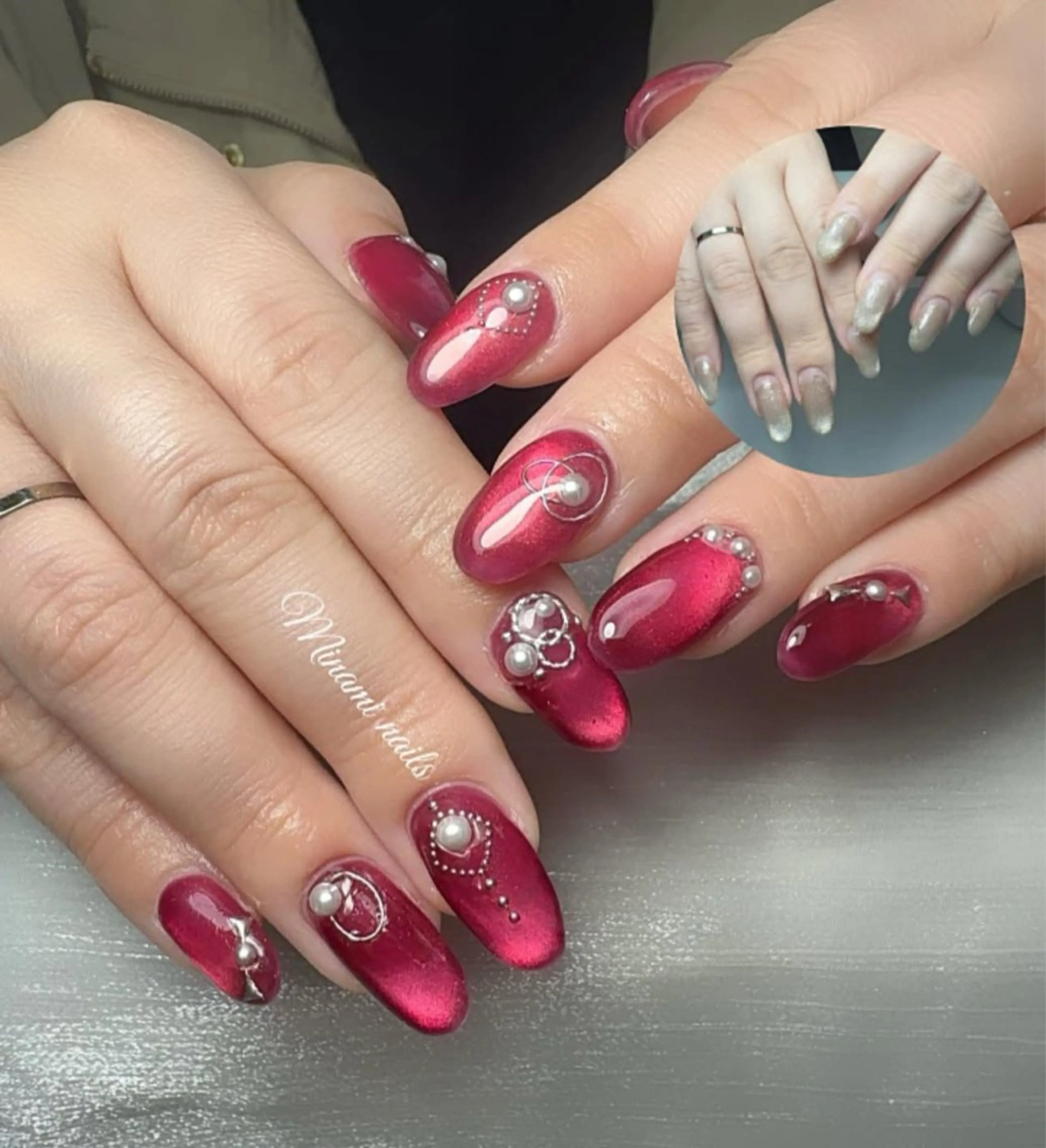 ネイル アートネイル オーロラネイル ガーリー キラキラネイル 韓国ネイル Minami Nailsのネイルデザイン
