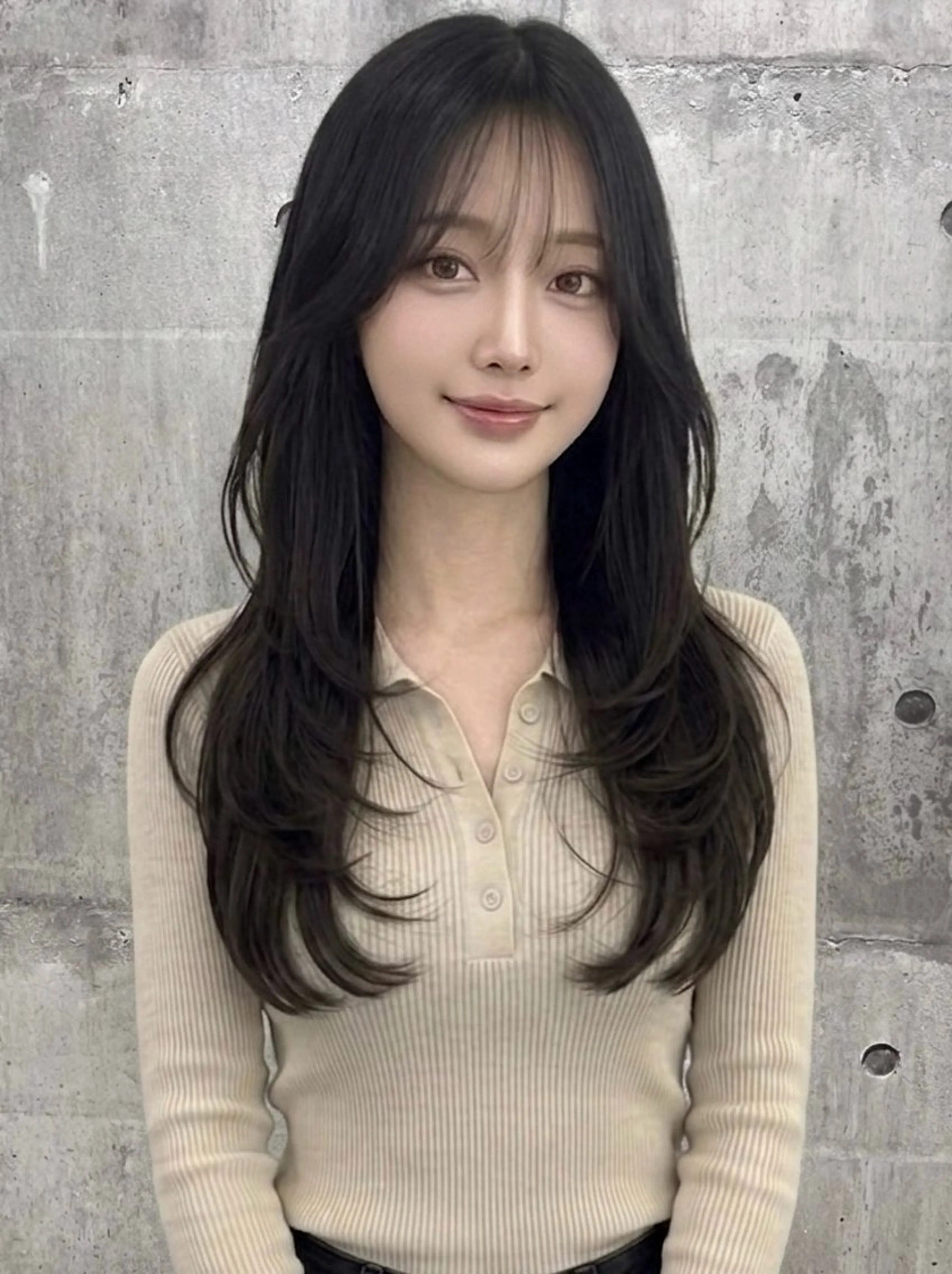 セミロング カラー カット ヘアカラー トリートメント レイヤー/髪質改善 /山永圭介のヘアスタイル