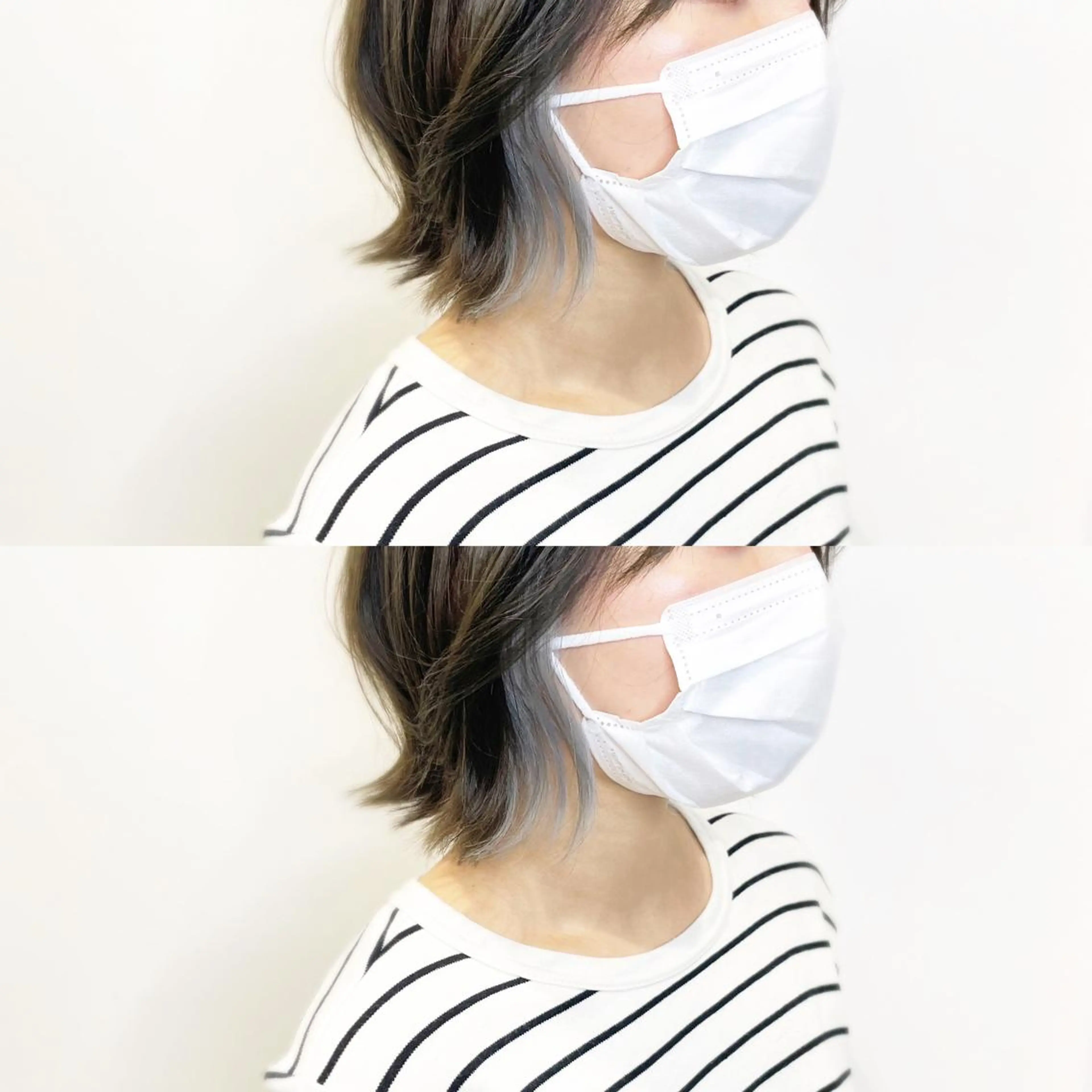 ミディアム カラー ミストバング デザインカラー イヤリングカラー フェイスフレーミング インナーカラー 🦋韓国系指名No1 店長/圓山 祐也🦋のヘアスタイル