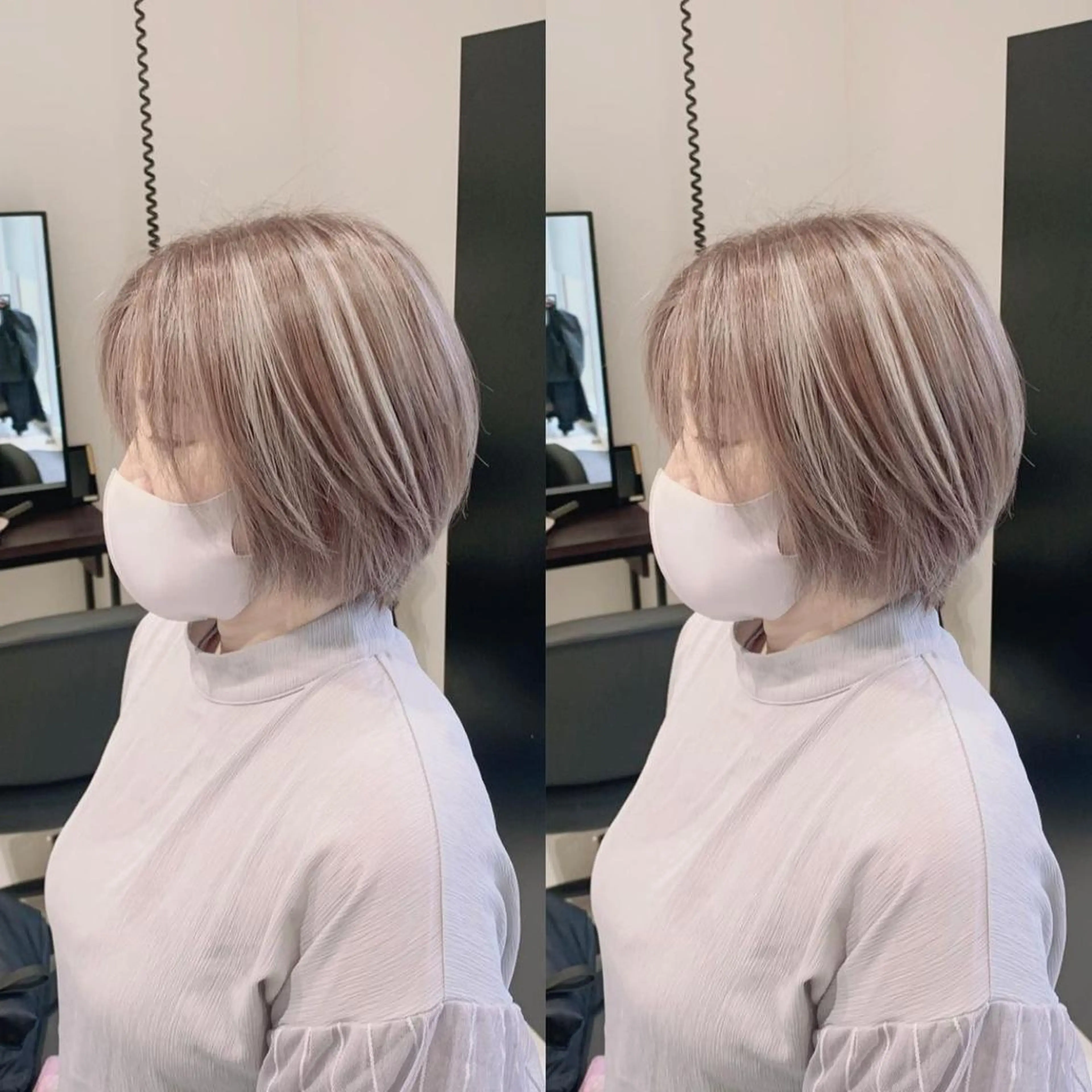 ショート カラー ブリーチ ケアブリーチ ハイライトカラー ハイライト 髪質改善 ヘアカラー 福西 洋斗のヘアスタイル