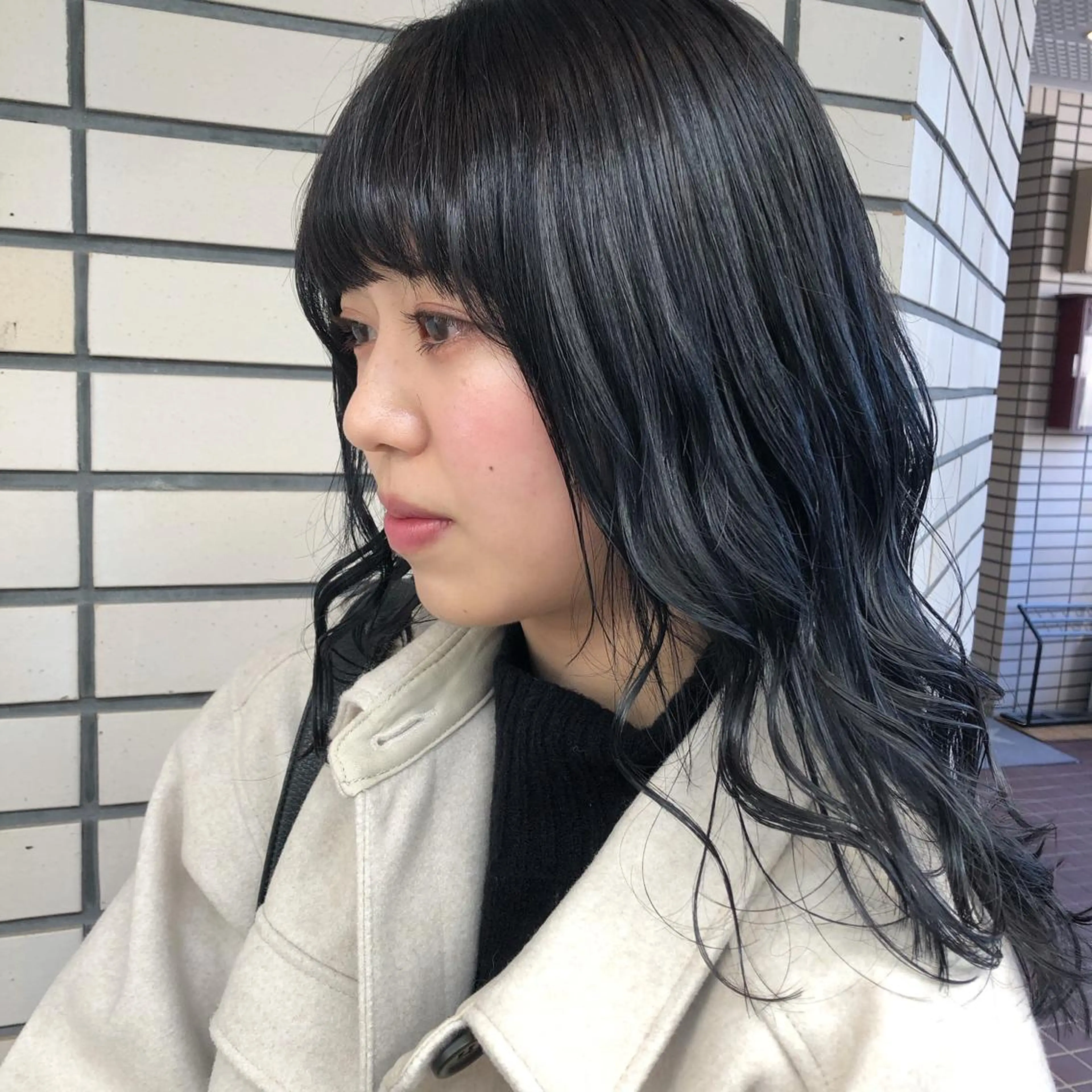 セミロング カラー アッシュ ブルーカラー ブルーアッシュ 🤍2nd🤍田所 美希のヘアスタイル