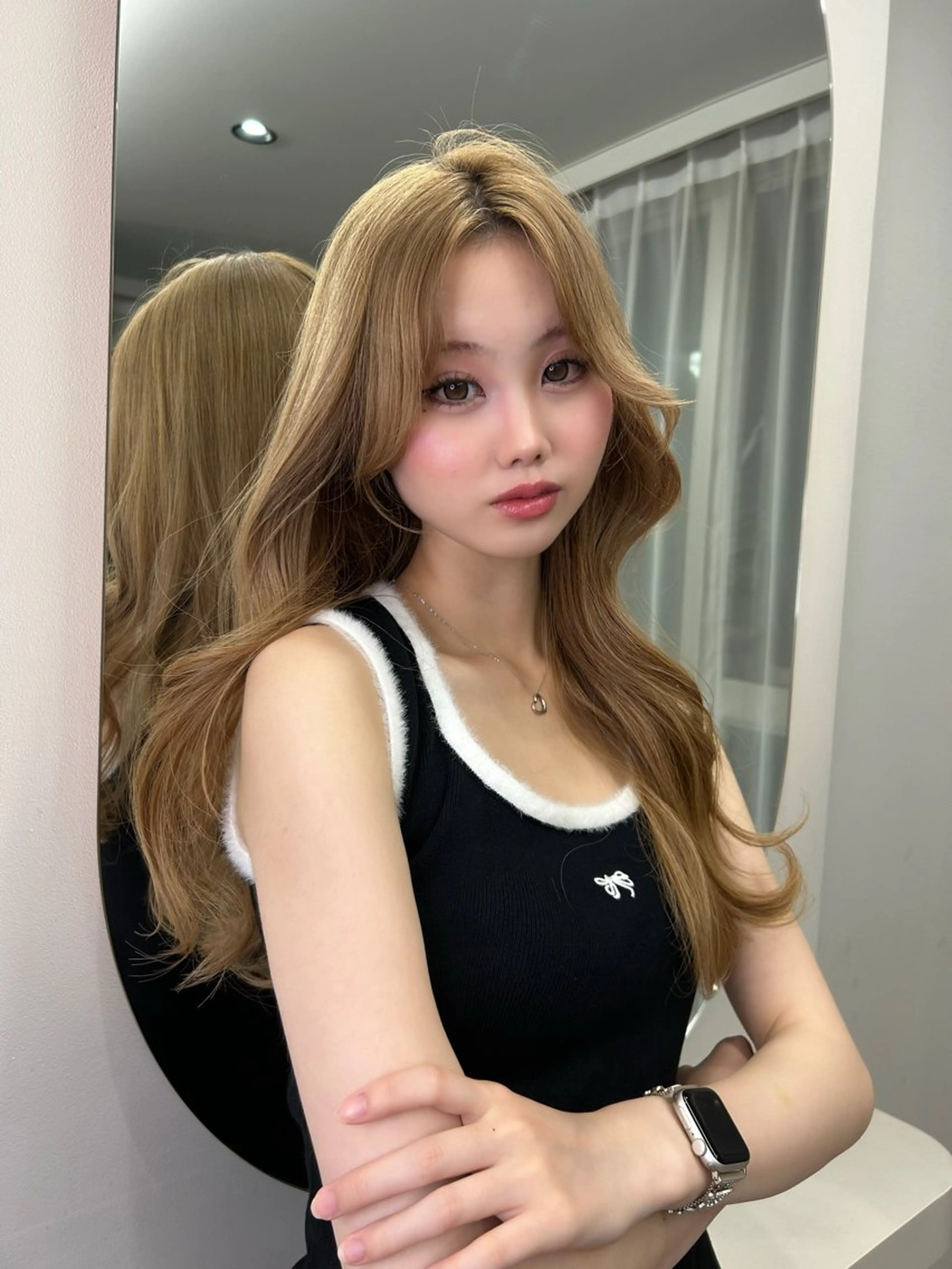 ロング カラー 小野 鈴紗のヘアスタイル