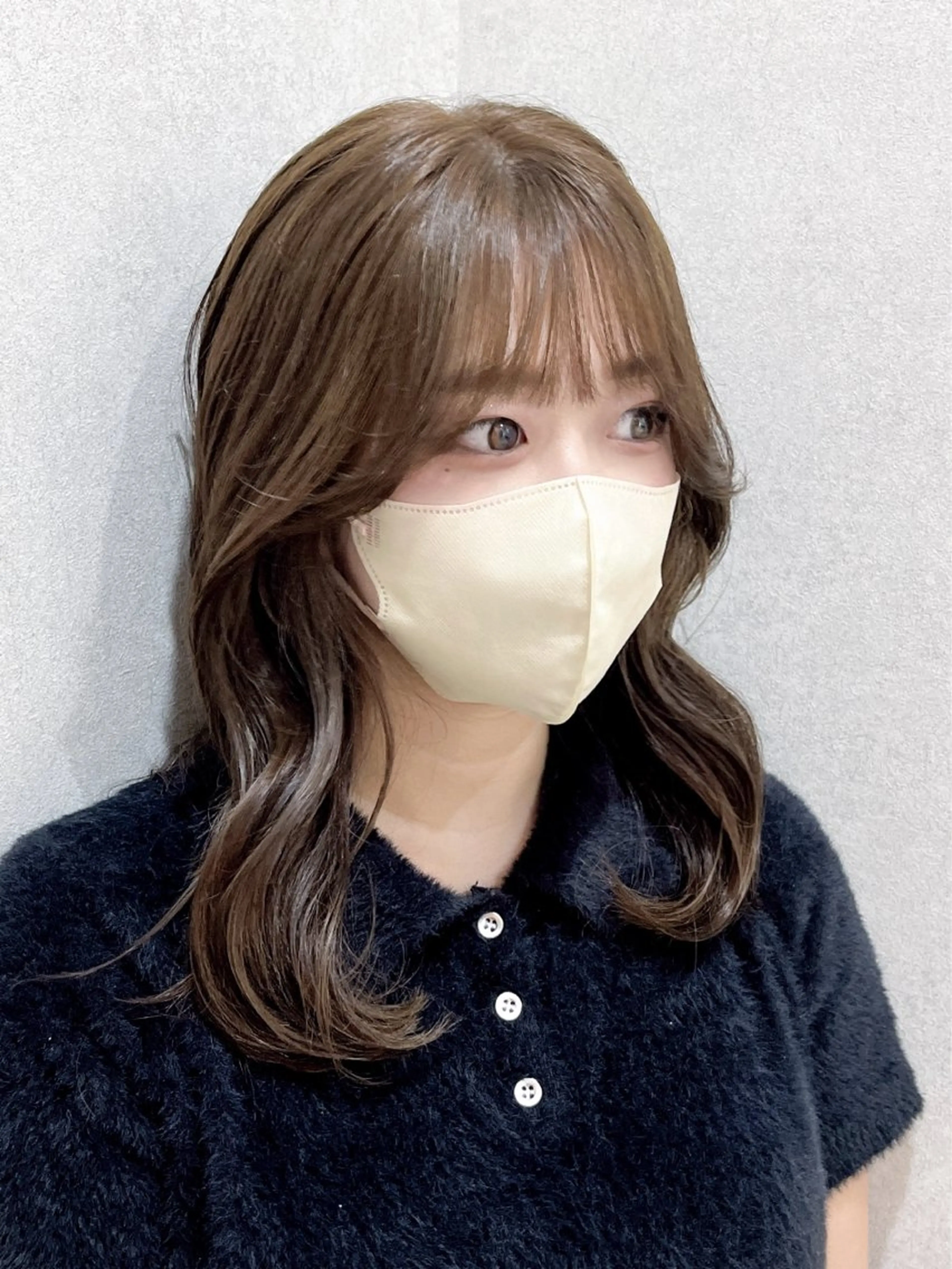 ミディアム カラー 透明感カラー／韓国 レイヤーmomokaのヘアスタイル