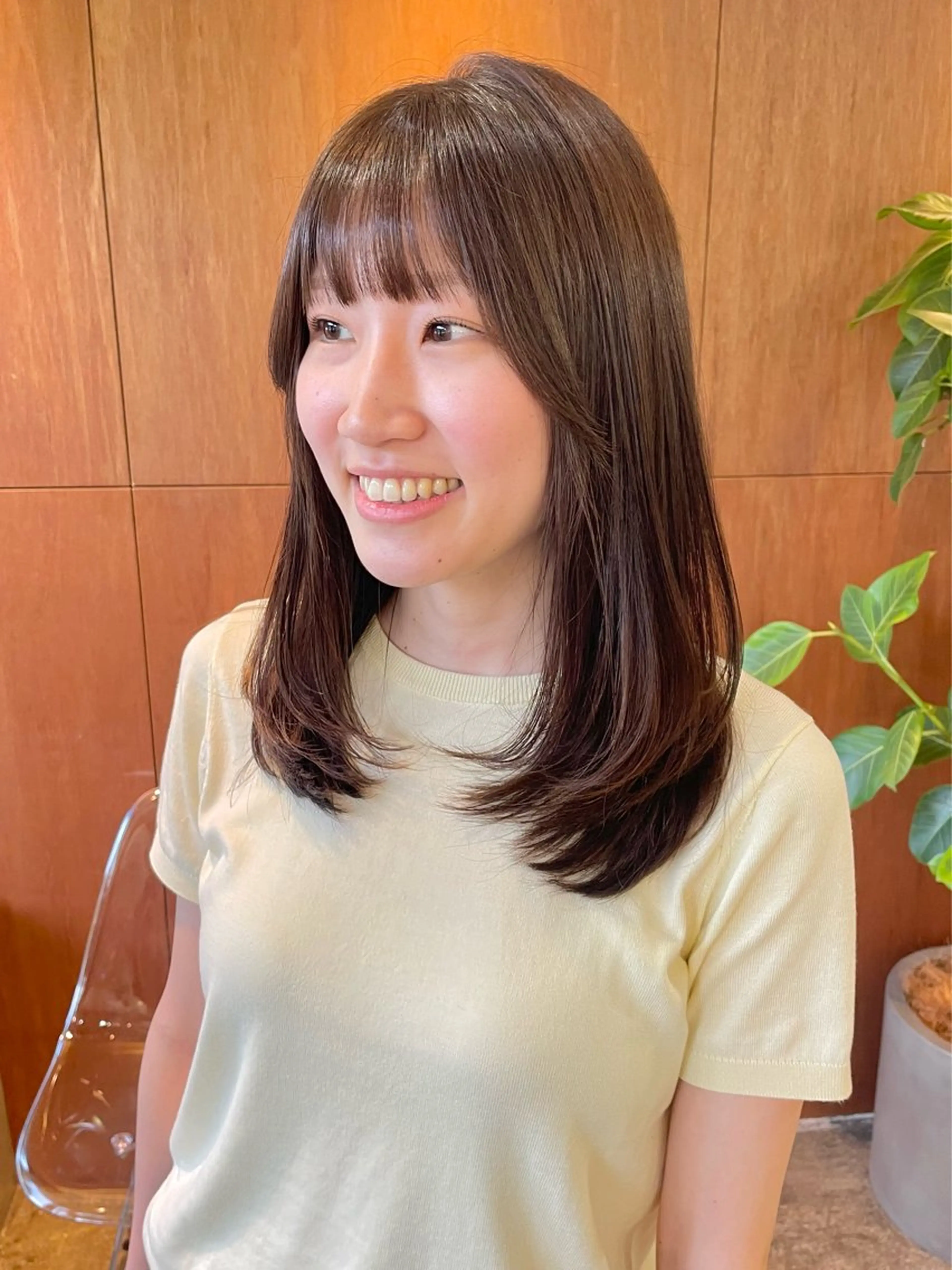 セミロング カット ヘアカラー トリートメント yukii しまむら のぞみのヘアスタイル