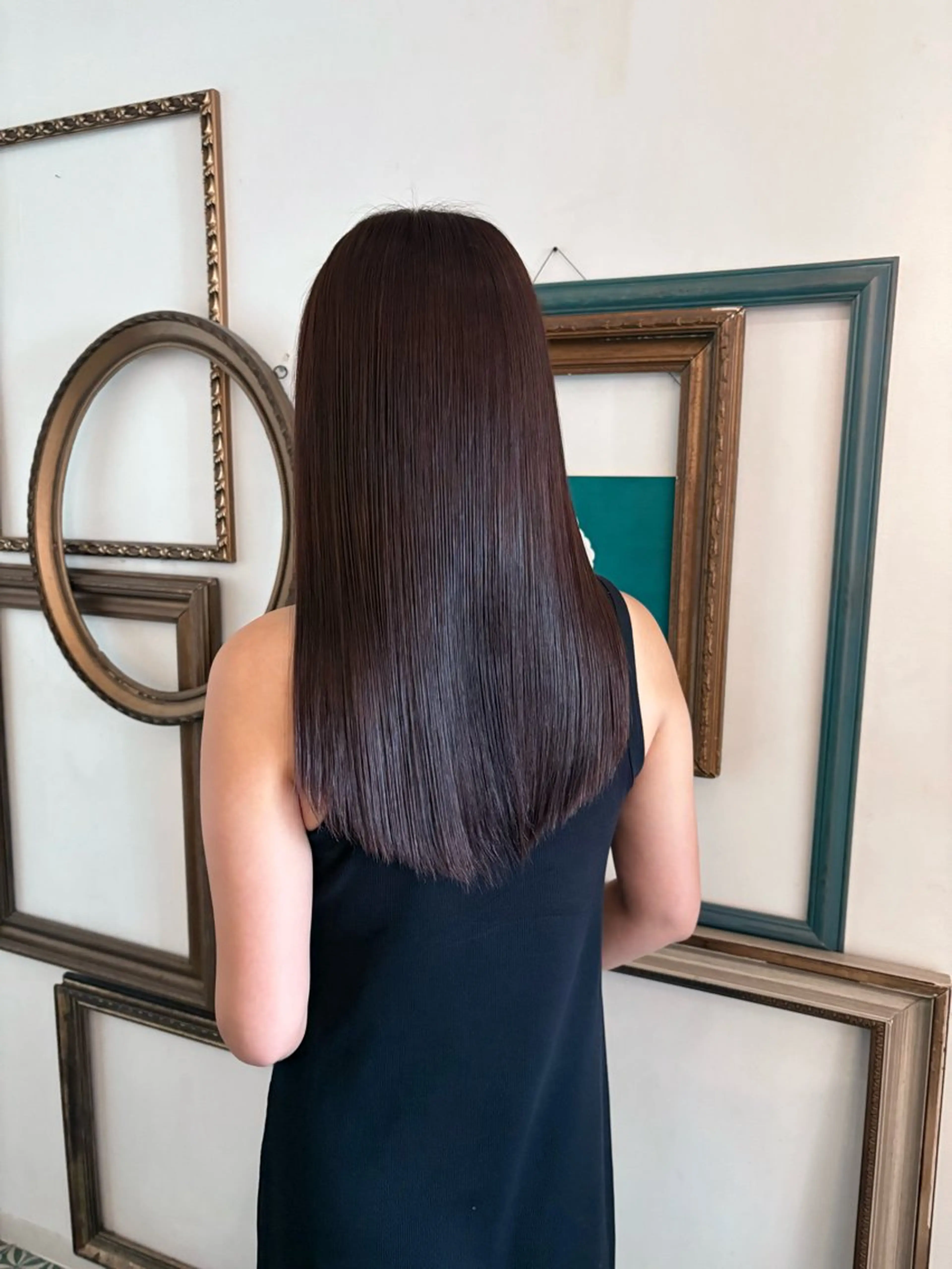 ロング カラー 髪質改善 縮毛矯正 カット ヘアカラー 縮毛矯正 トリートメント 飯田 実歩(じっぽ)のヘアスタイル