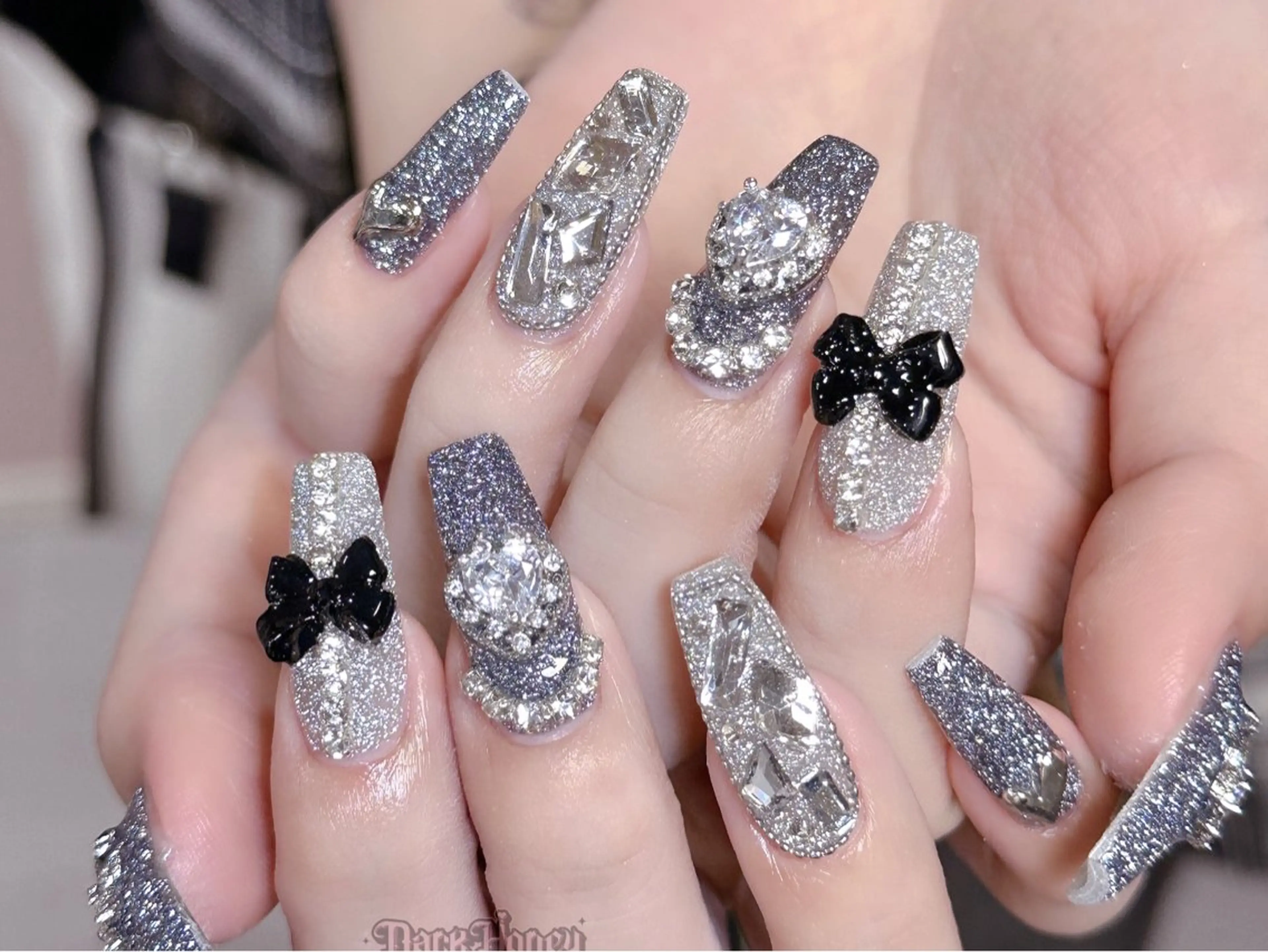 自爪💅ちょい派手💖🎀最高級パーツアートやり放題 120min♪（ワンホン/韓国風/個性派💕）の写真