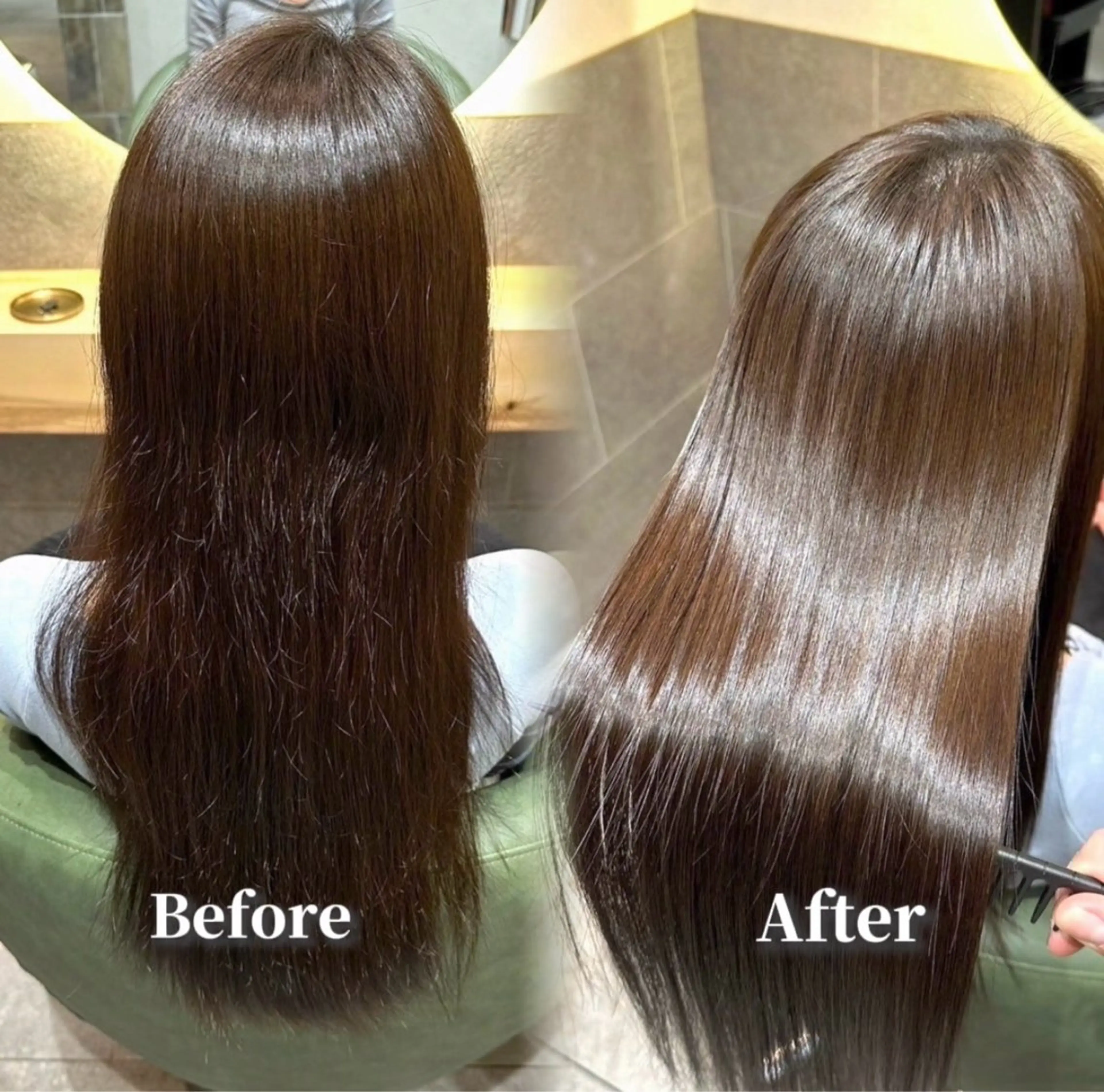 ロング カラー パーマ 【うねり/広がり/ 縮毛矯正】💟まなみのヘアスタイル