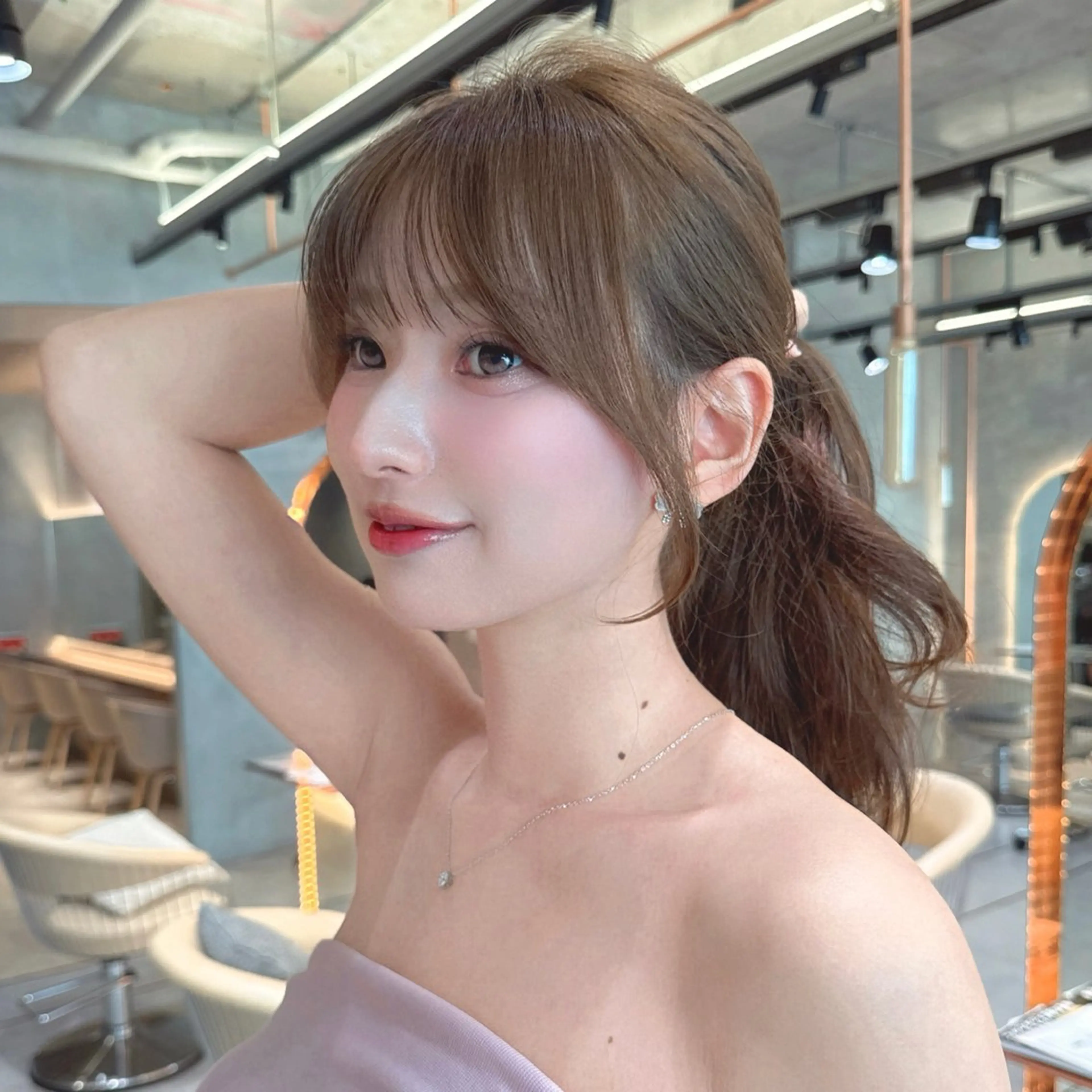 ✨伸ばし中でも明るくしたい人✨【前髪カット+(ブリーチなし)ダブルカラー+1stepトリートメント】の写真