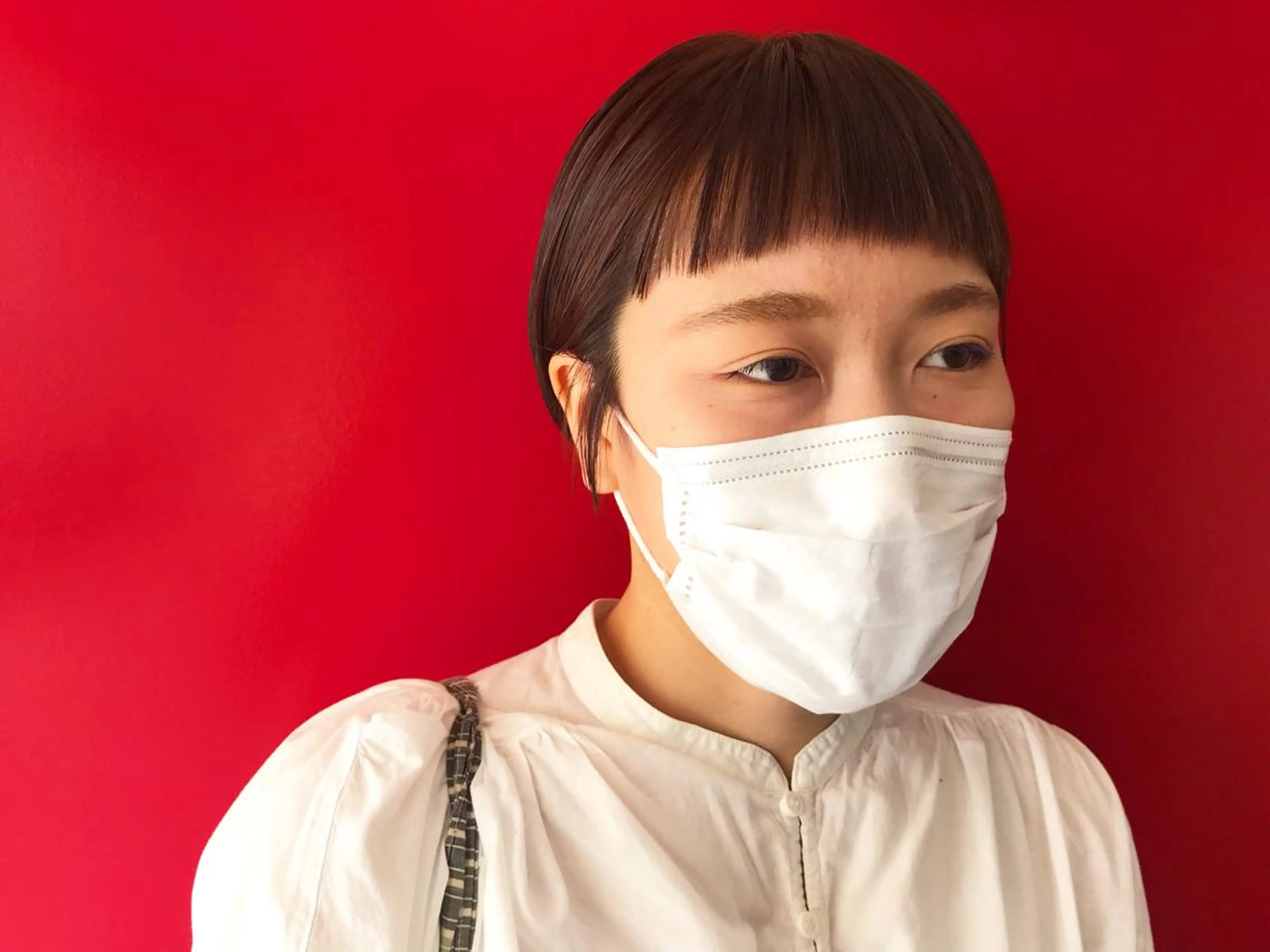 ショート カラー ワイドバング 原 梢のヘアスタイル