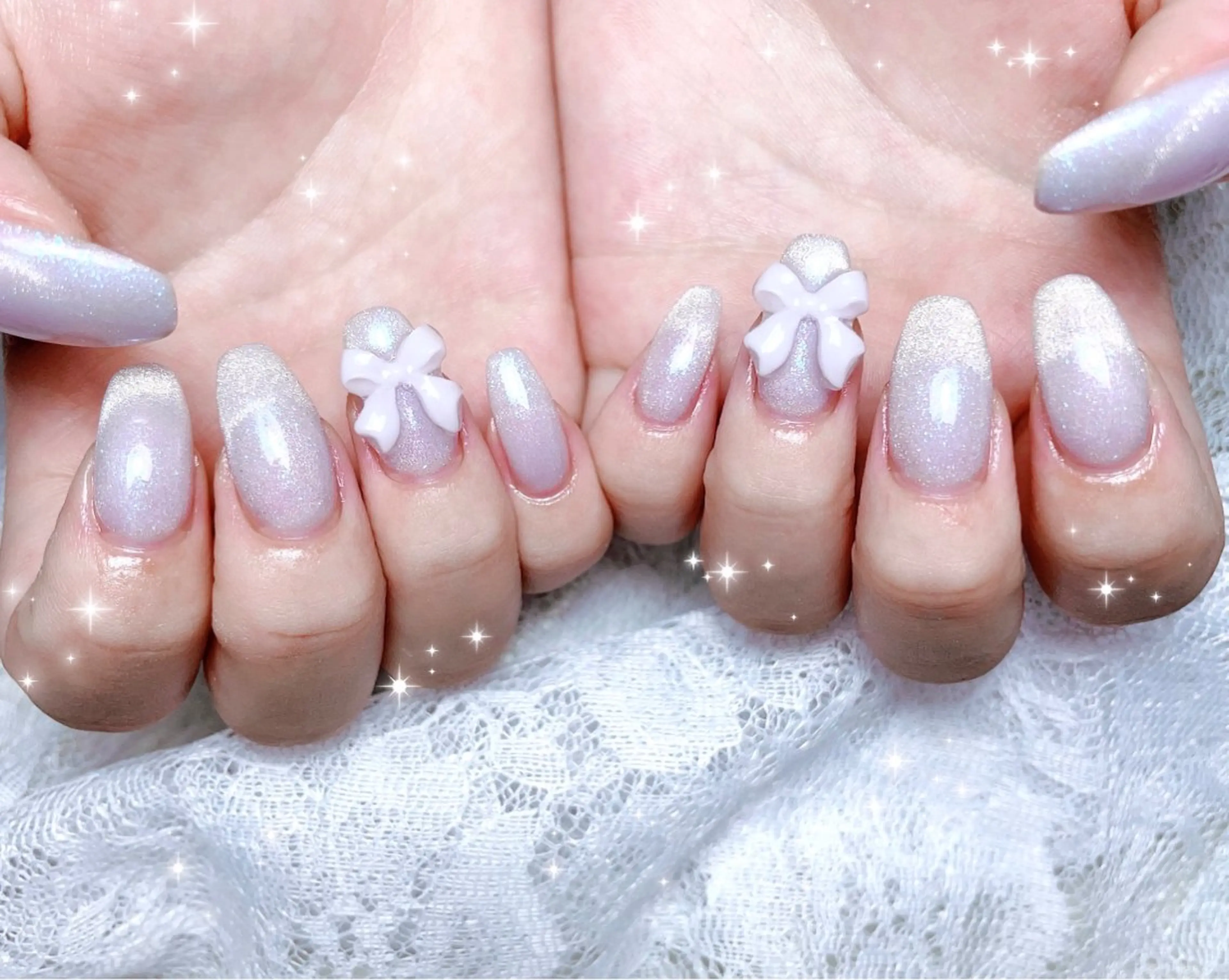 ネイル オーロラネイル 氷ネイル・うるうるネイル マグネットネイル ハンドネイル FLARE NAIL フレアネイルのネイルデザイン