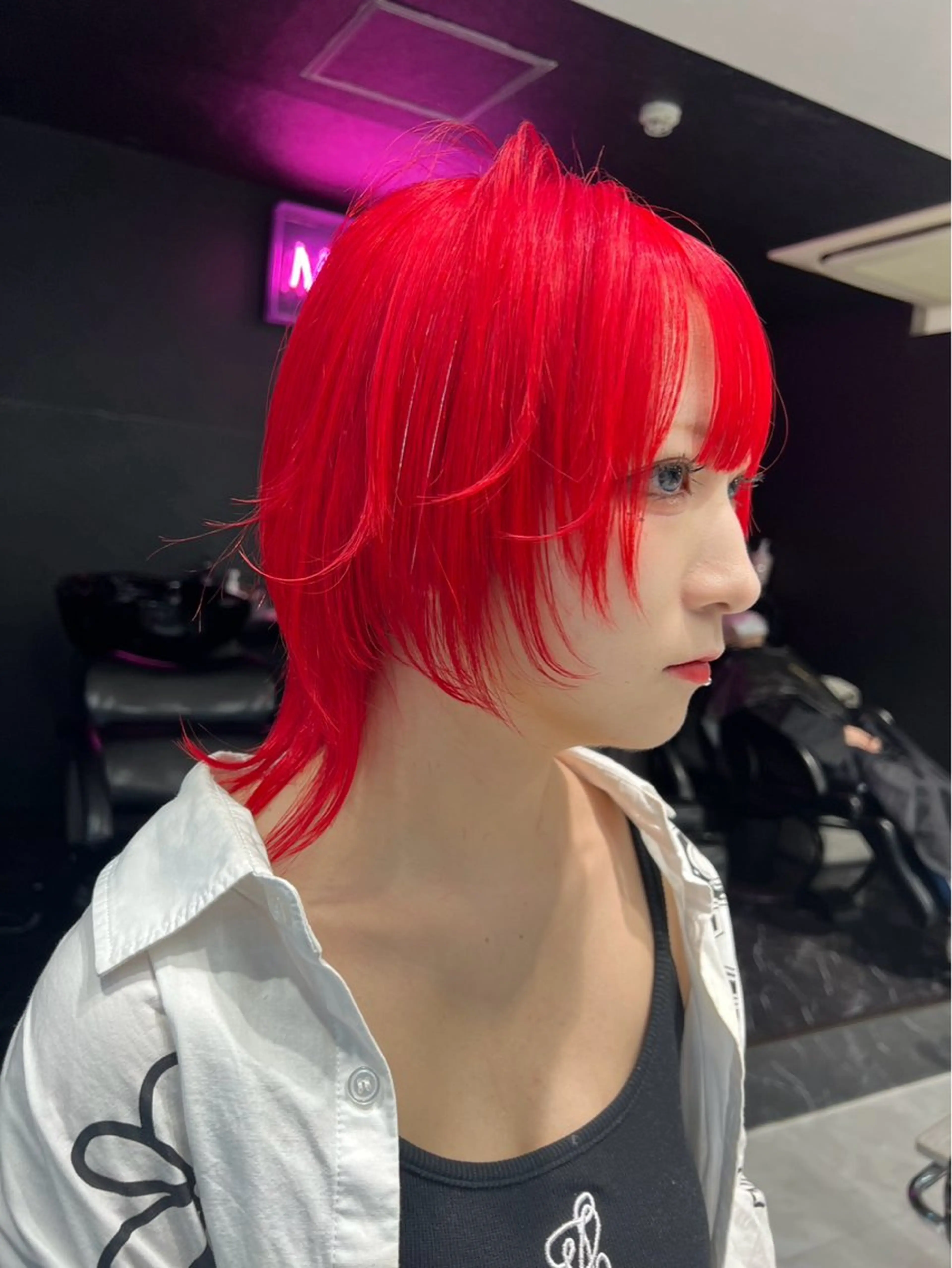 ロング カラー ヘアアレンジ ハイトーンカラー ハッシュカット レイヤーカット ウルフカット カット トリートメント 【🥀履歴修正🥀】 ハイトーン職人/拓真のヘアスタイル