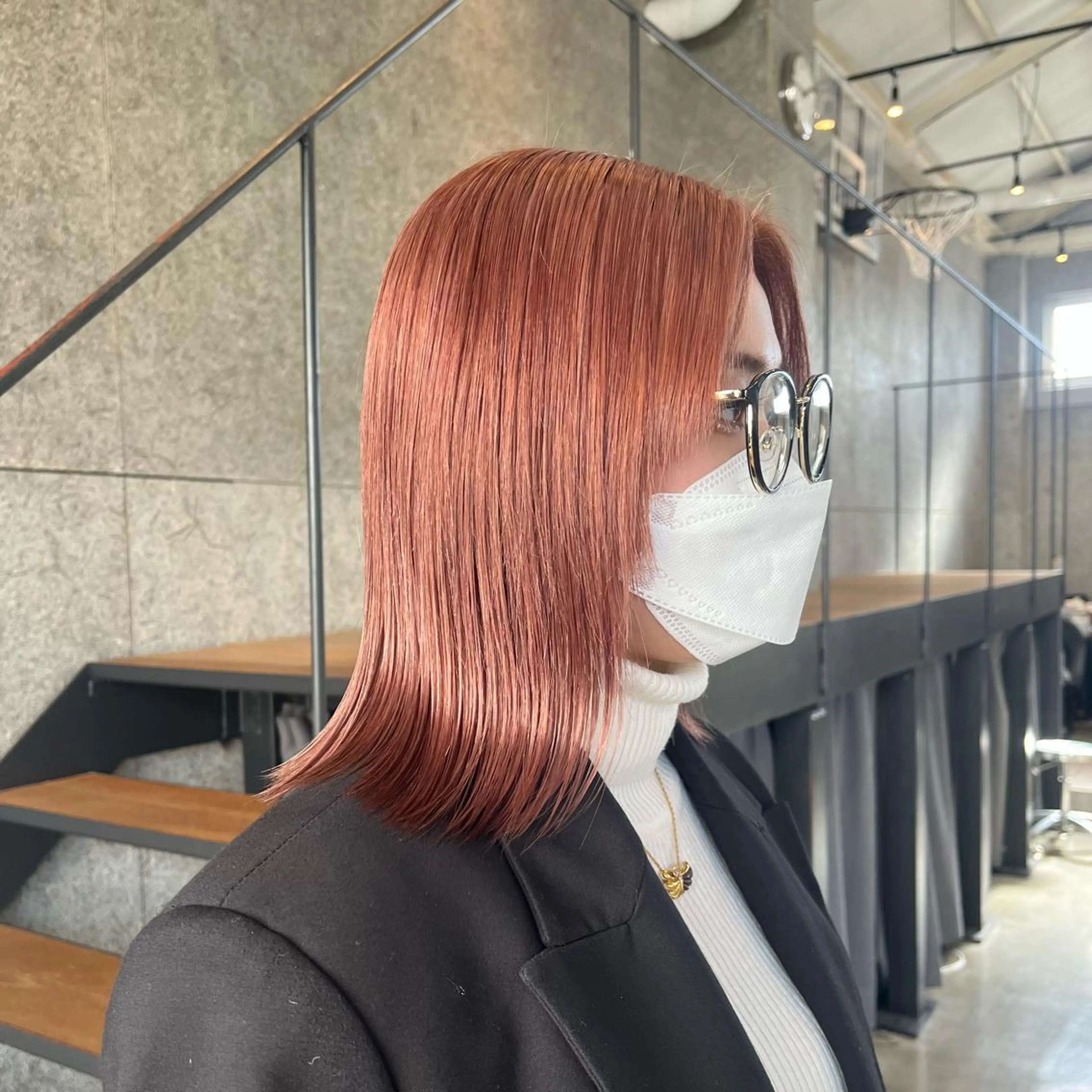 セミロング カラー カット ヘアカラー 縮毛矯正 トリートメント ボブ/レイヤー/ ハッシュカット/河内のヘアスタイル