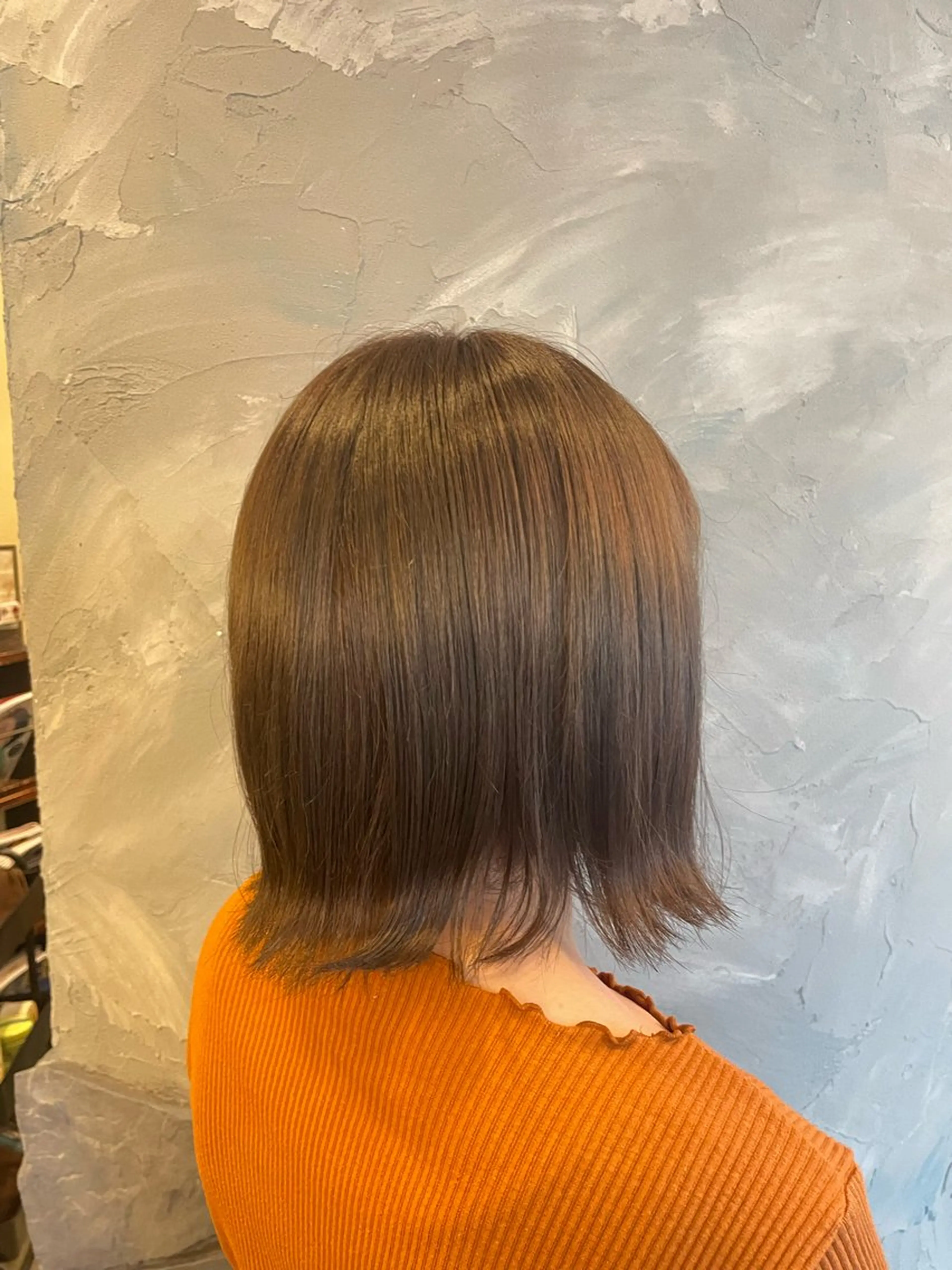 ミディアム ボブ 外ハネヘア hair make echo滿木あい花のヘアスタイル