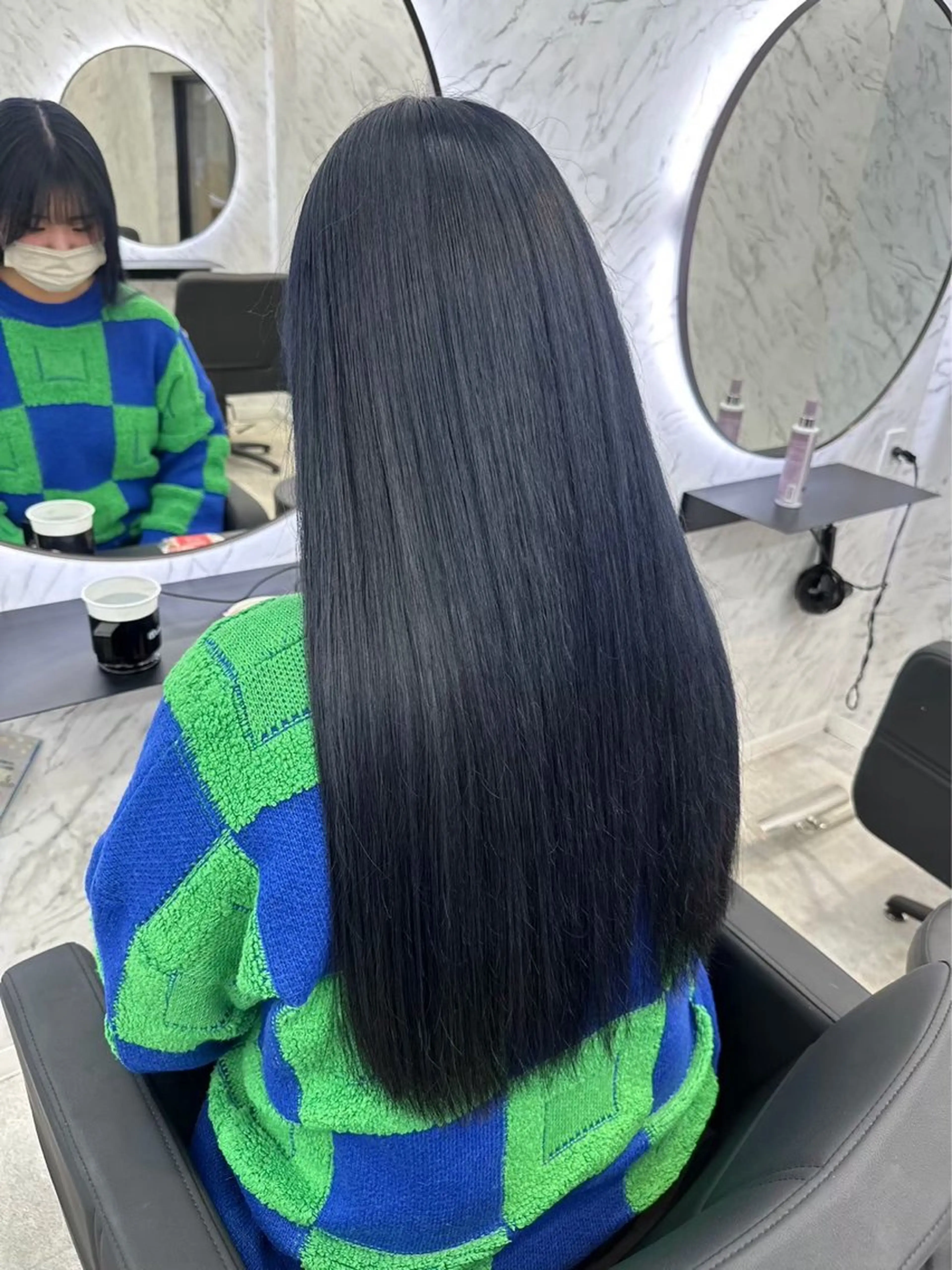 カラー ネイビーカラー ヘアカラー トリートメント カット¥1100 ✂️MIUのヘアスタイル
