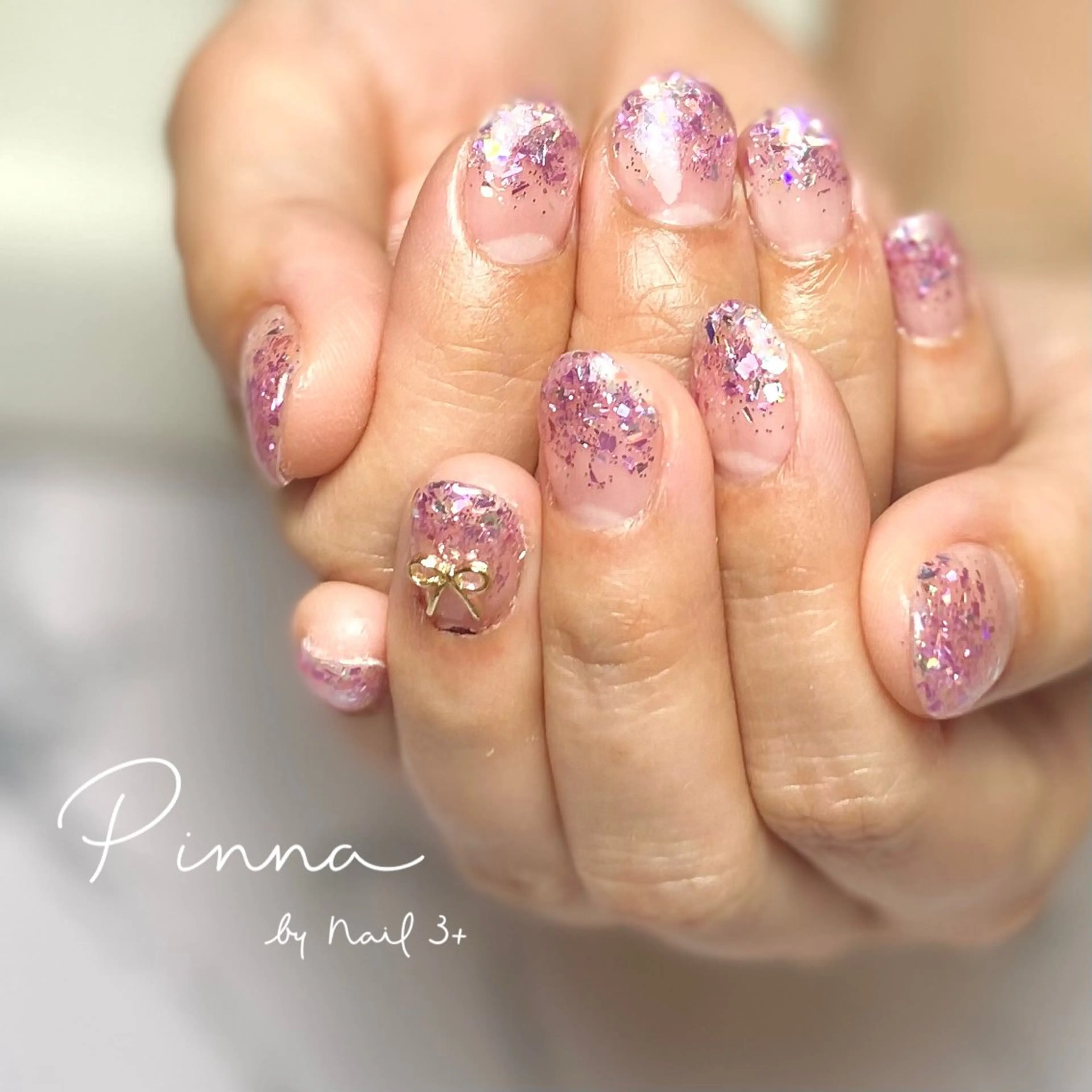 ネイル グラデーション ラメ(グリッター) Mayu 🌷🦋のネイルデザイン
