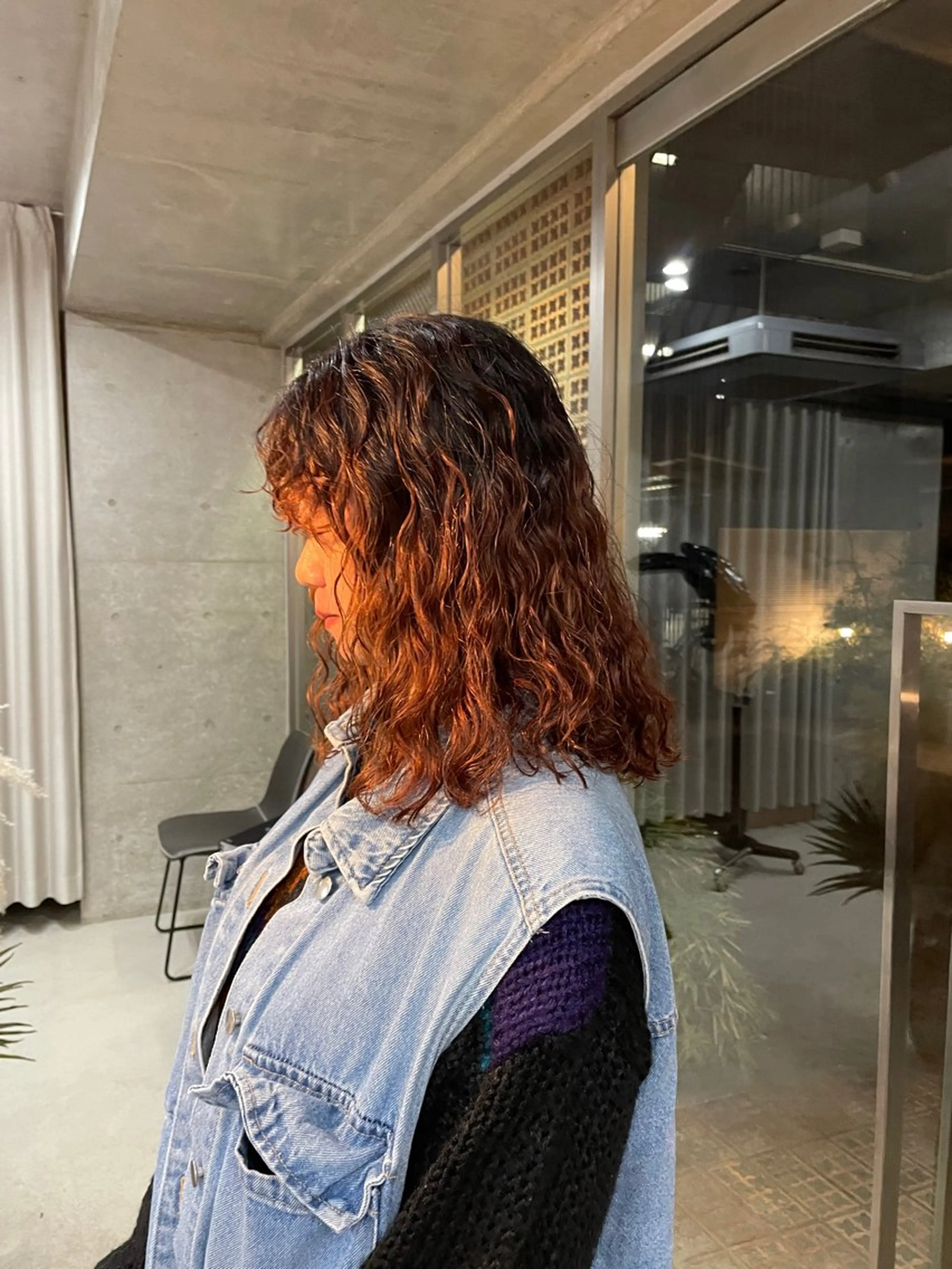 ミディアム カラー パーマ カット パーマ 表参道🌿赤み消し カラー/チナツのヘアスタイル