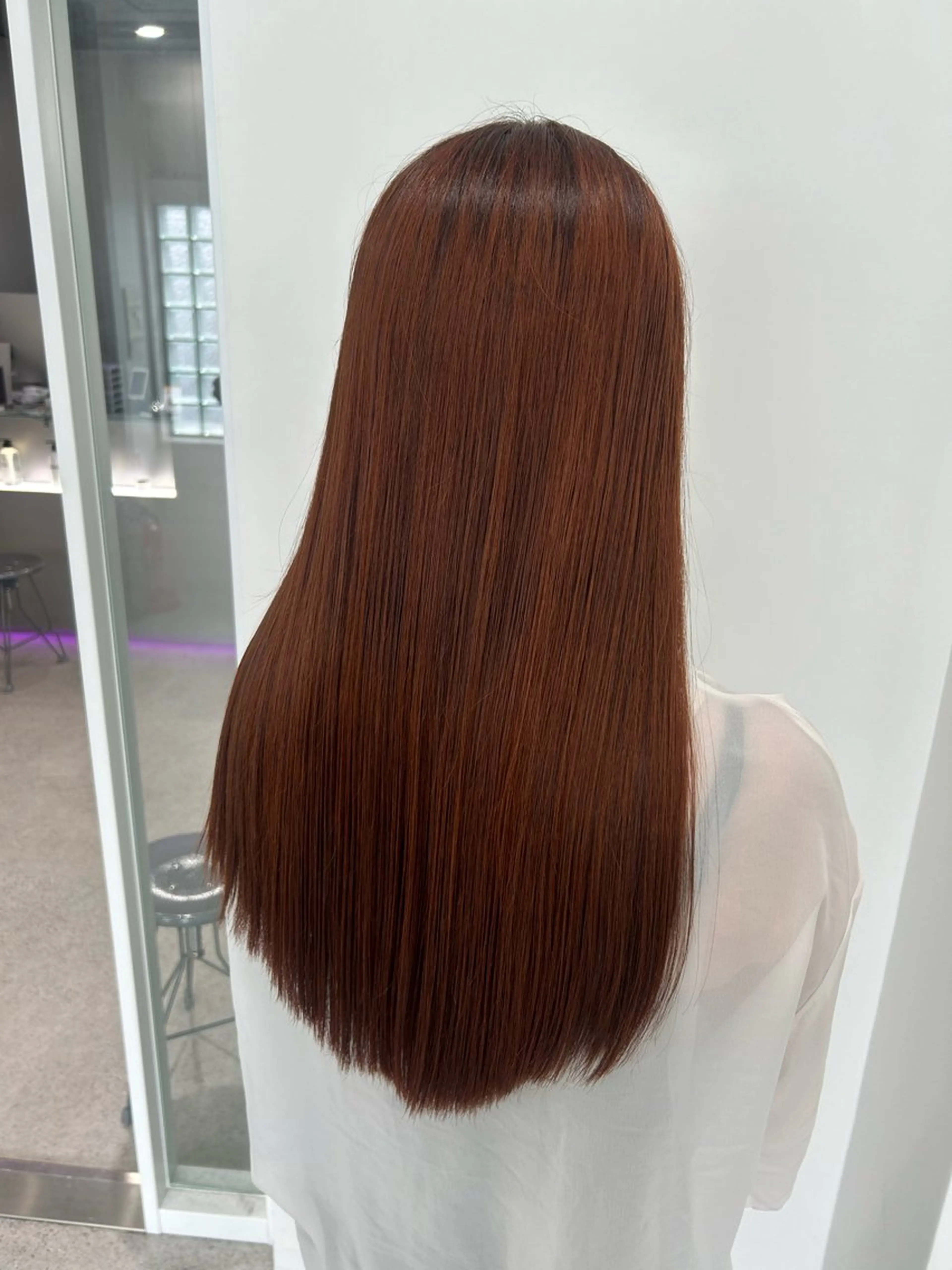 ロング カラー カット 縮毛矯正 愛結 暖色カラー🎀🩰のヘアスタイル