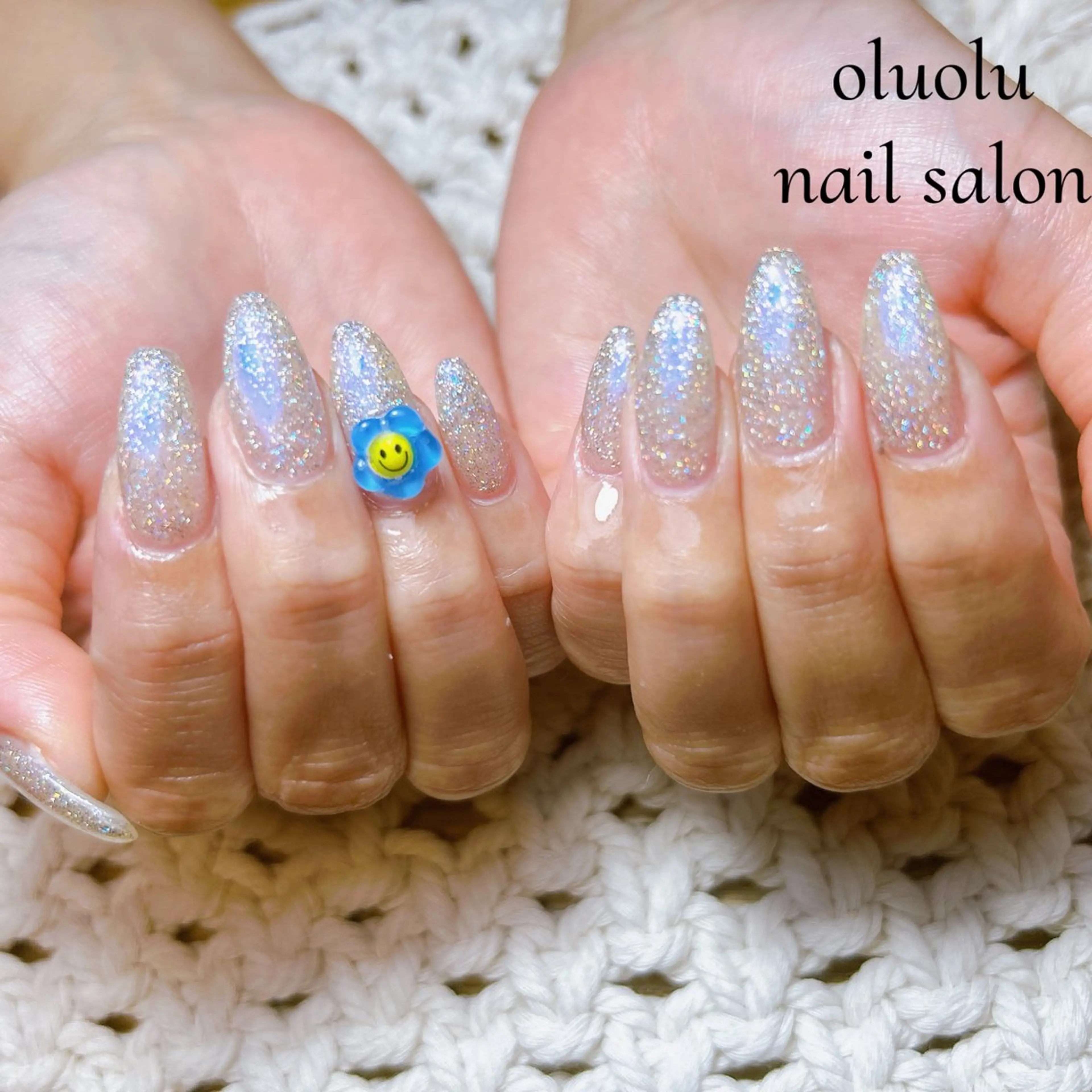 ネイル ブルー 韓国ネイル 夏ネイル oluolu nailsalonのネイルデザイン
