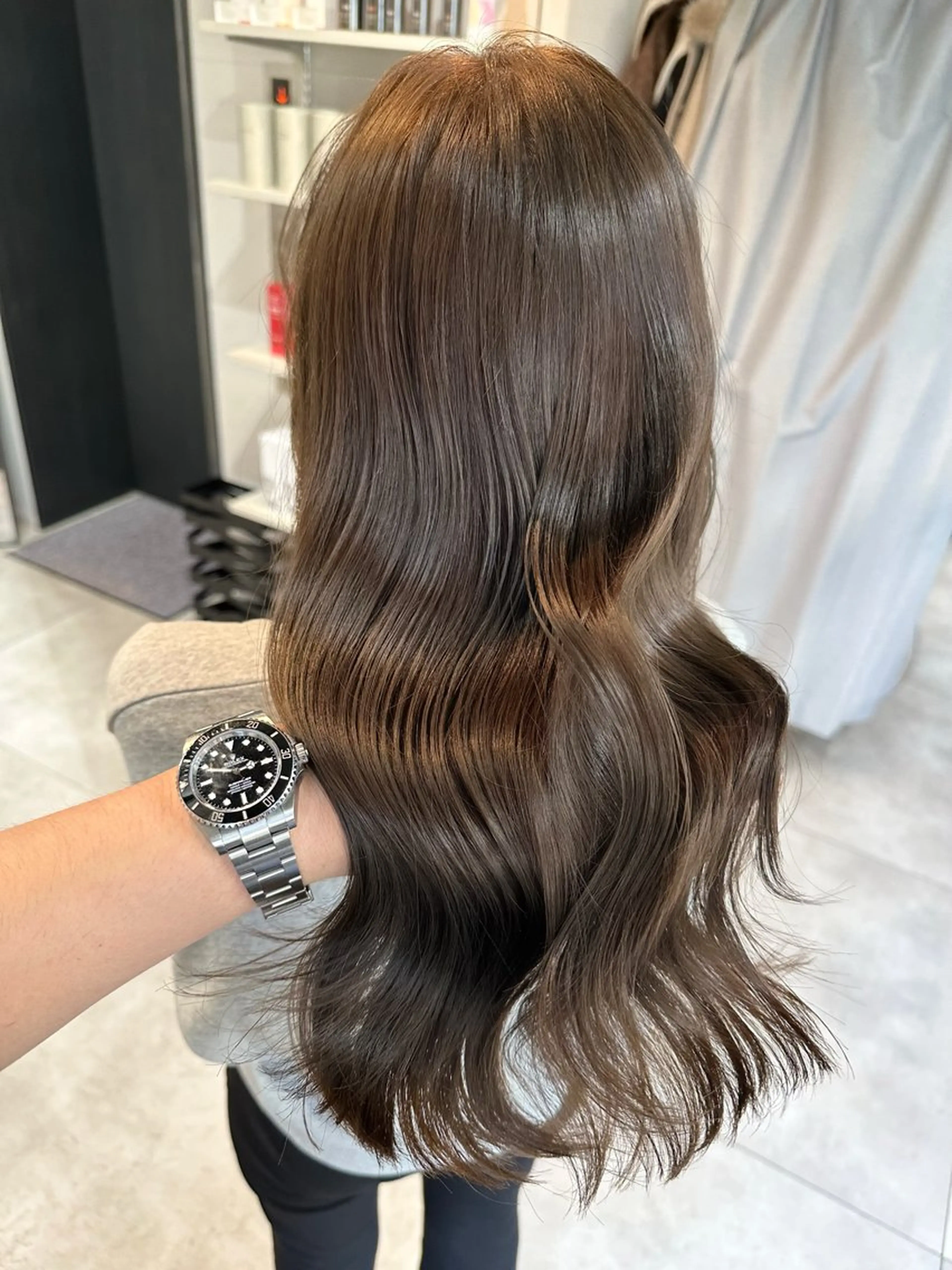 ミディアム カット ヘアカラー トリートメント ✨透明感カラー/縮毛 恵比寿HAYATO✨のヘアスタイル