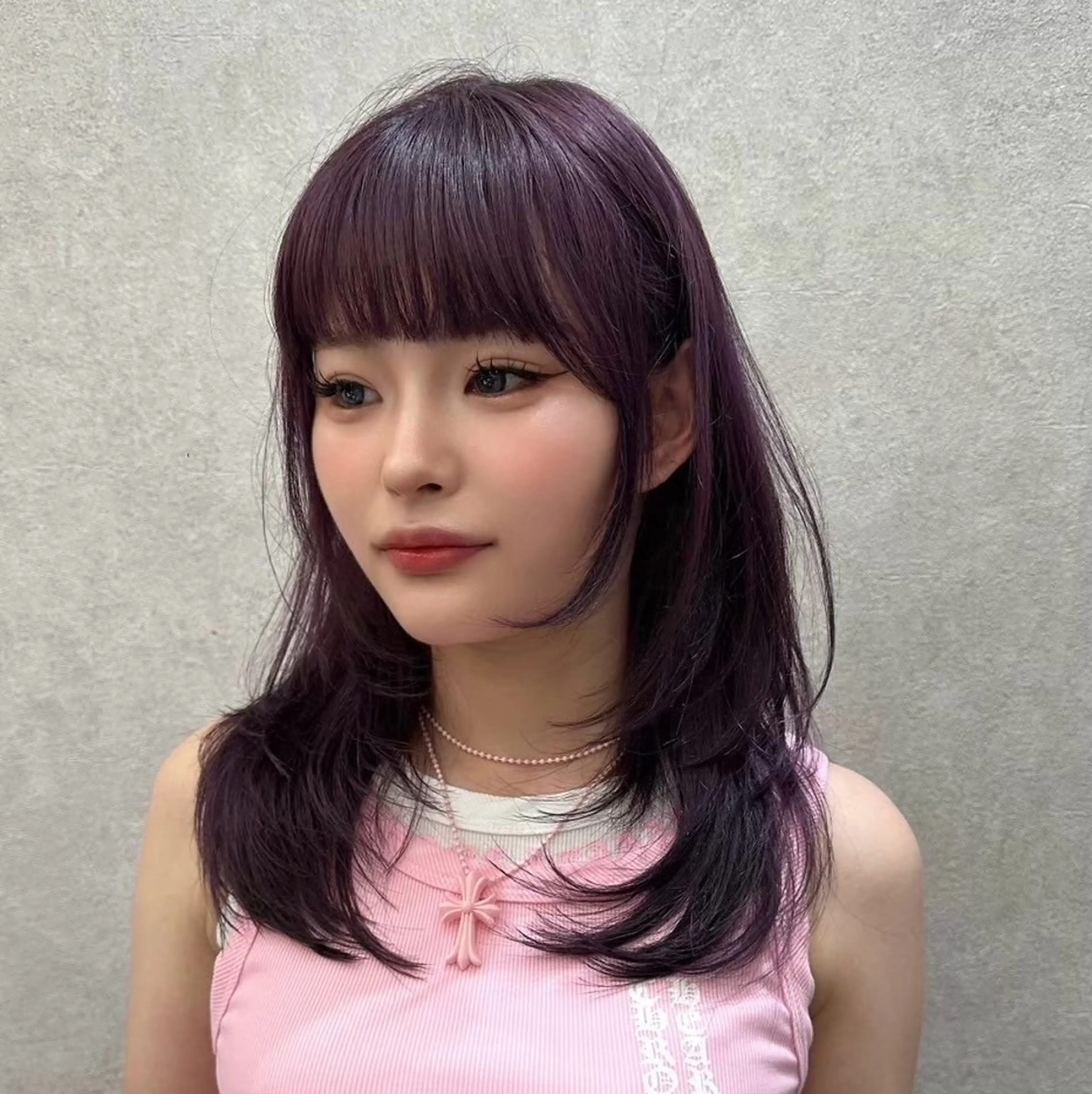 ミディアム 韓国風ヘア レイヤーカット 🎀透明感カラー shizuka🎀のヘアスタイル