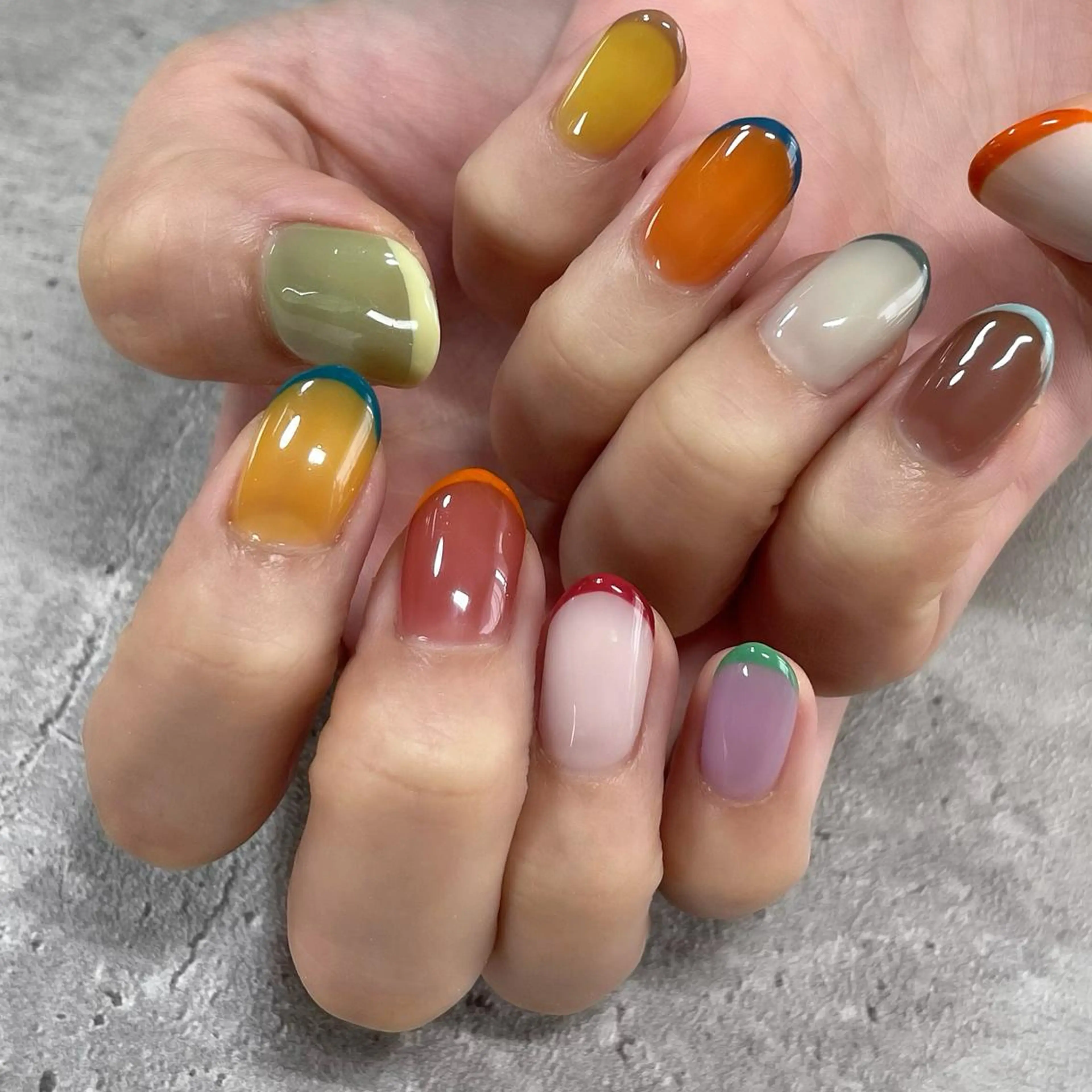 ネイル フレンチネイル ジェルネイル 東 千夏のネイルデザイン