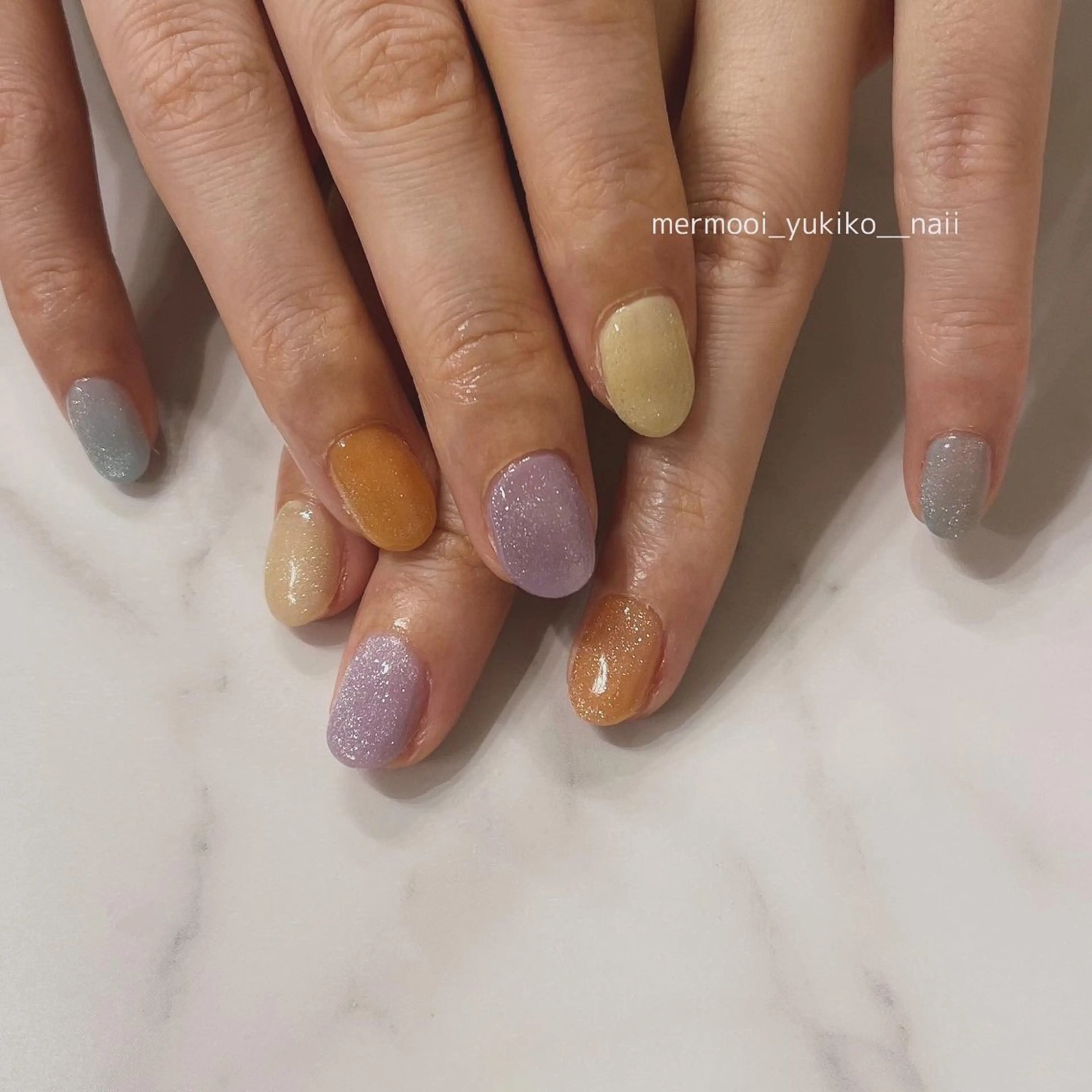 ネイル クリアネイル ジェルネイル 韓国ネイル マグネットネイル パラジェル melumooi nailのネイルデザイン