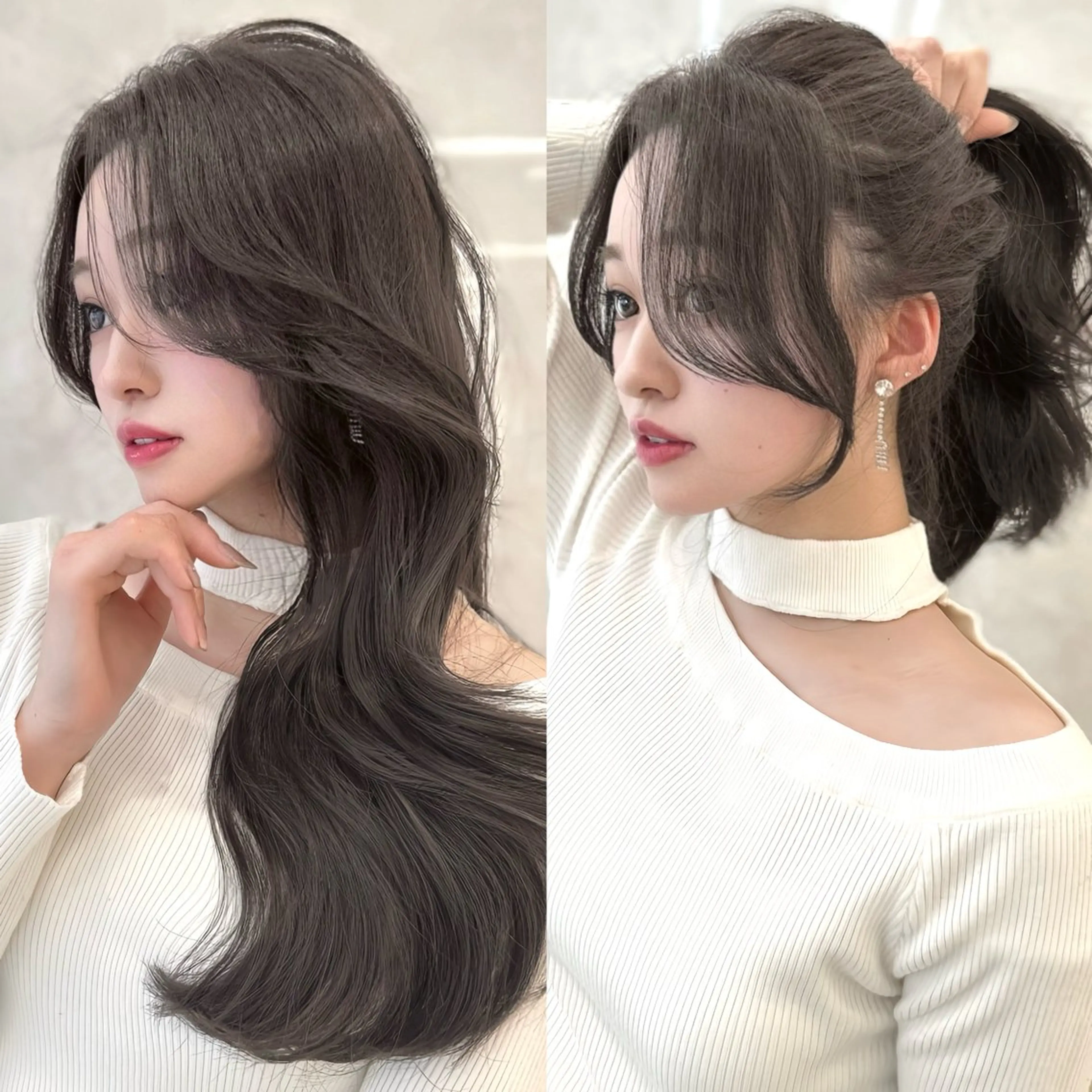 ロング カラー ベージュカラー 透明感カラー カット ヘアカラー 似合わせ/レイヤー /顔まわり/池田歩樹のヘアスタイル