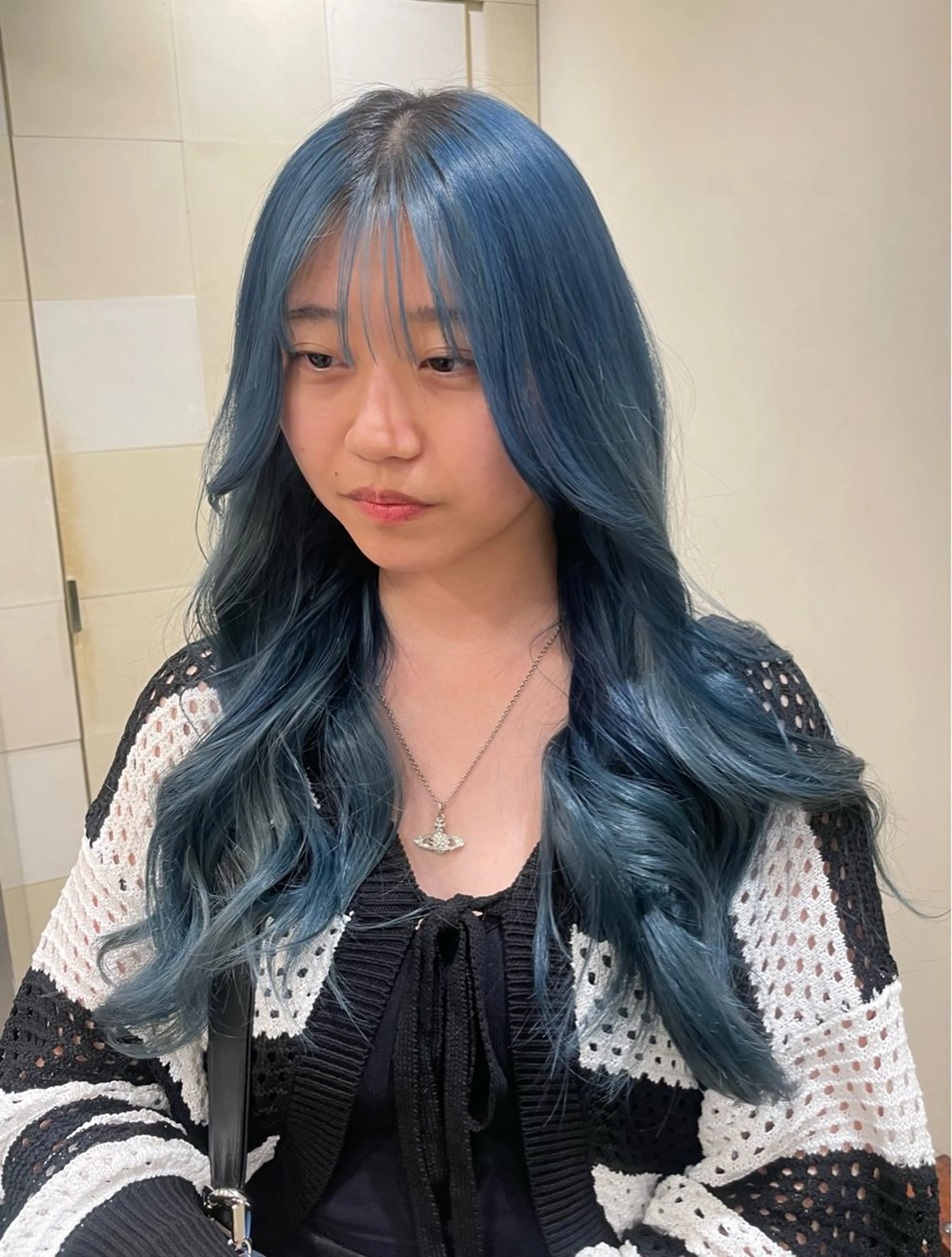 ロング カラー ヘアアレンジ ブルーカラー ネイビーカラー ヘアカラー トリートメント HERMITAGE/ chihiroのヘアスタイル